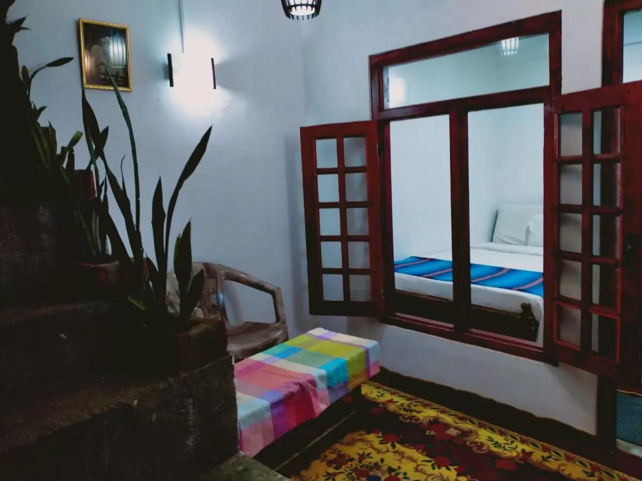 Bed, Pool View in Rock View Rest Hatton