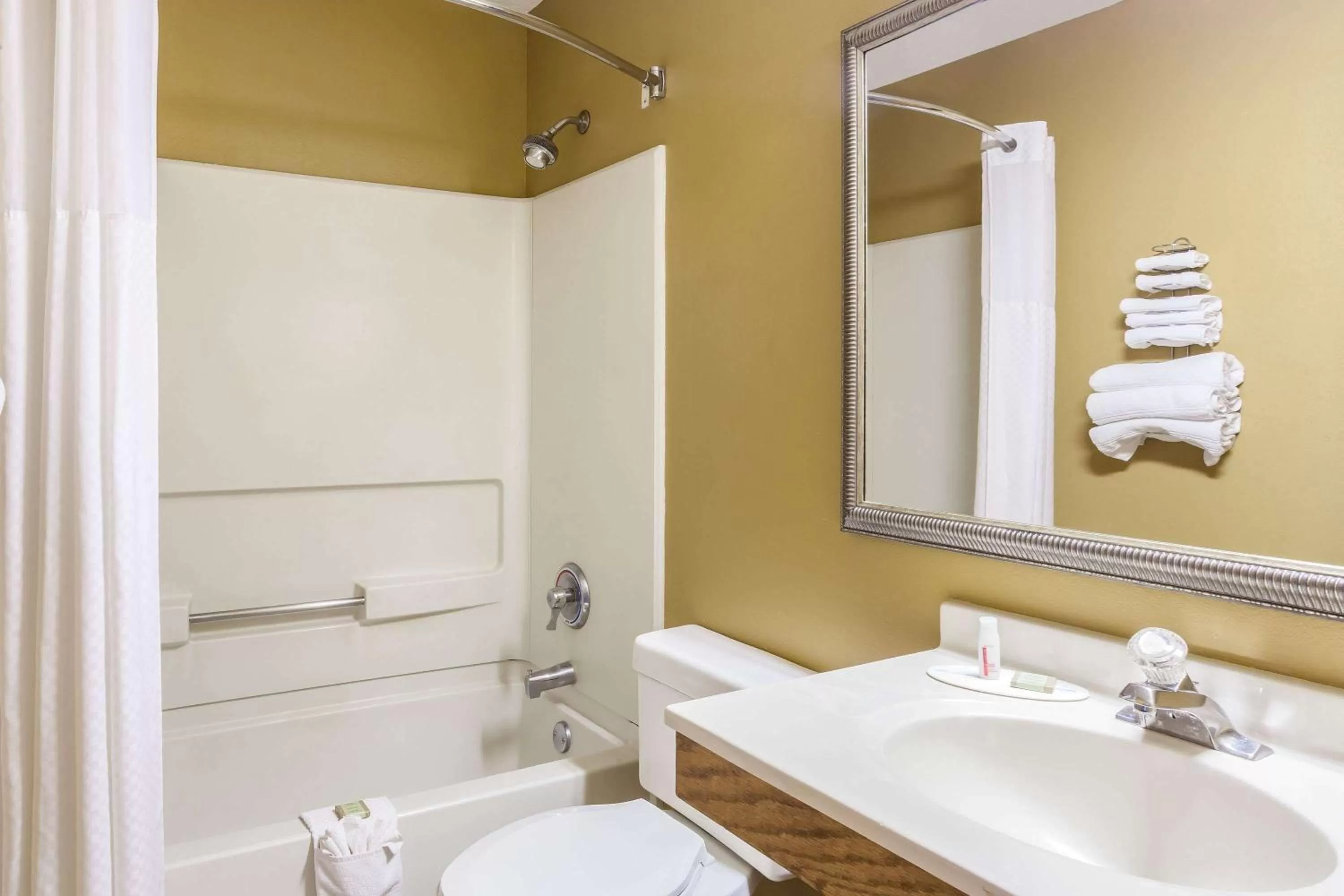 Bathroom in Super 8 by Wyndham Charlotte/Amusement Park Area