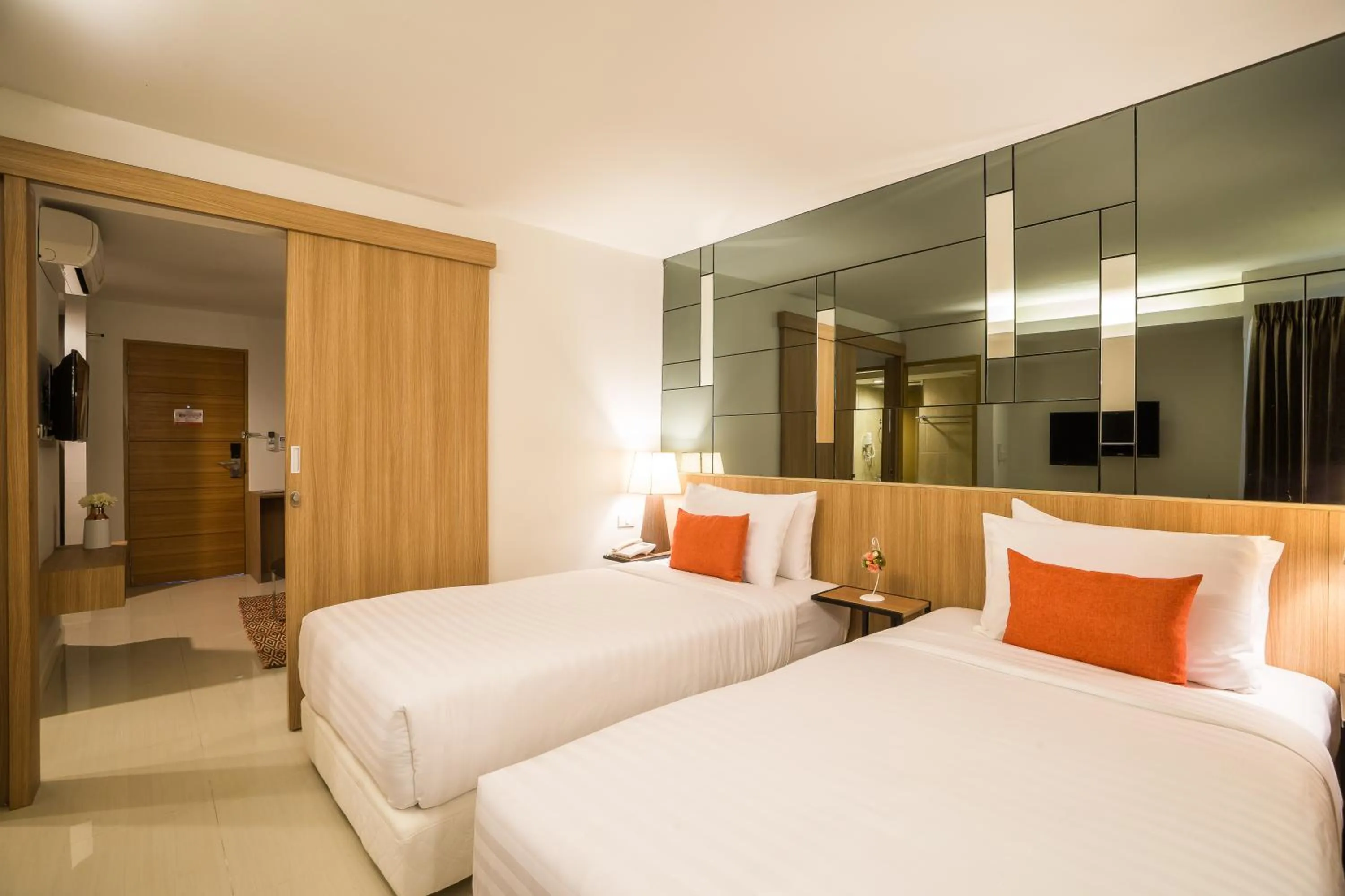 Photo of the whole room, Bed in Beyond Suite