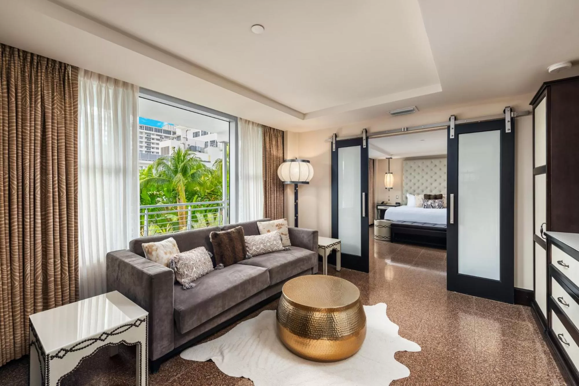 Living room, Bed in National Hotel, An Adult Only Oceanfront Resort