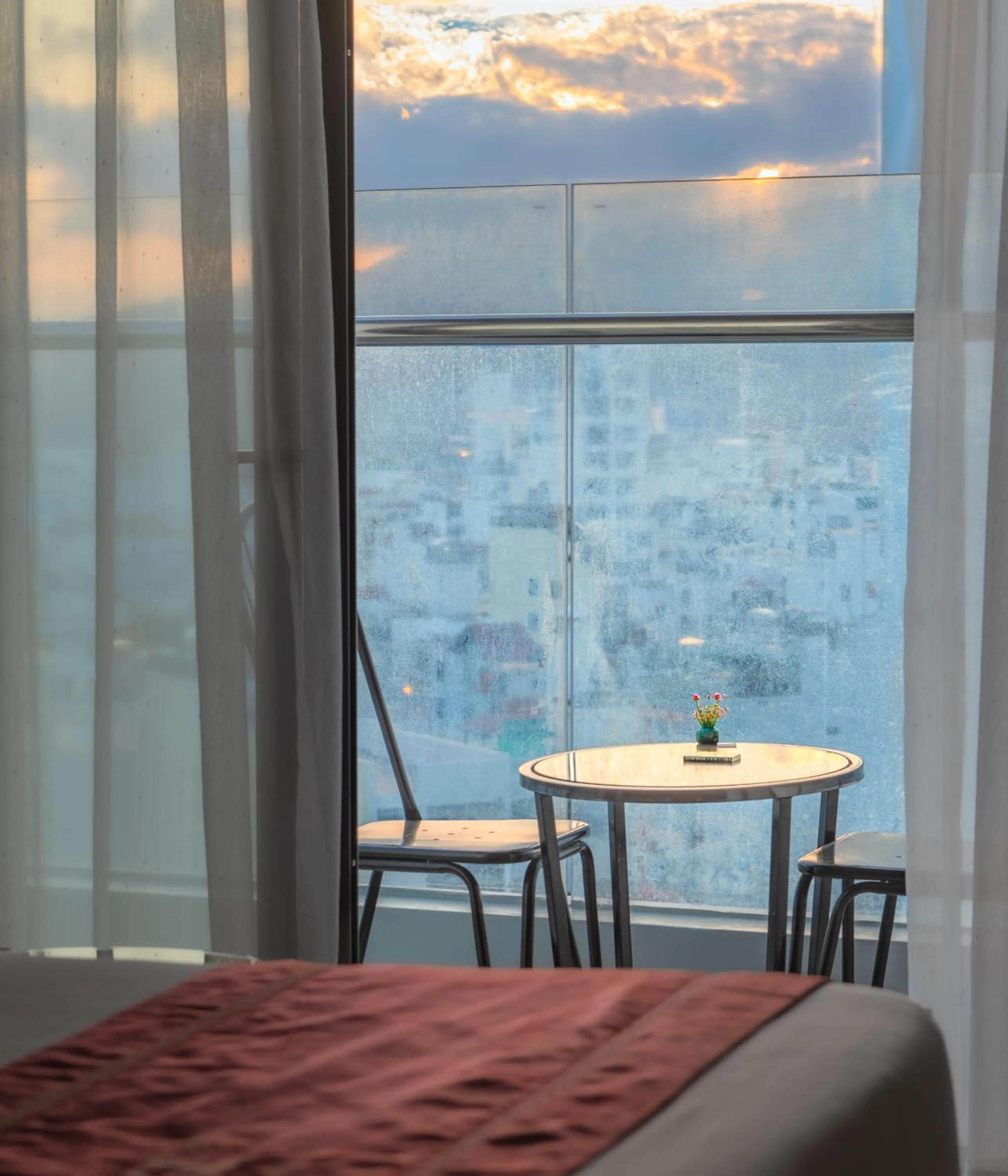 View (from property/room), Bed in LeMore Hotel Nha Trang