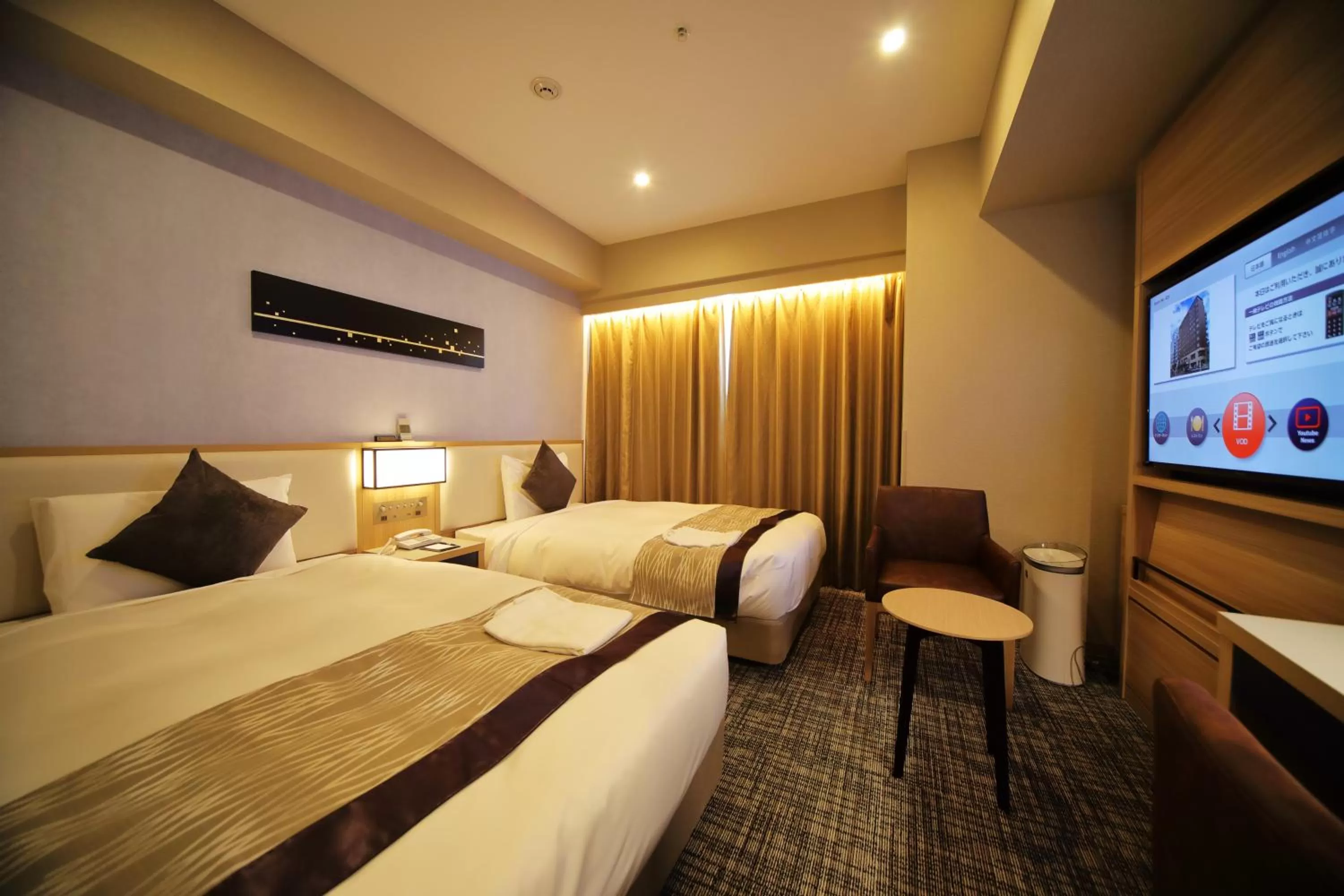 Bed in Hotel Sunroute Asakusa