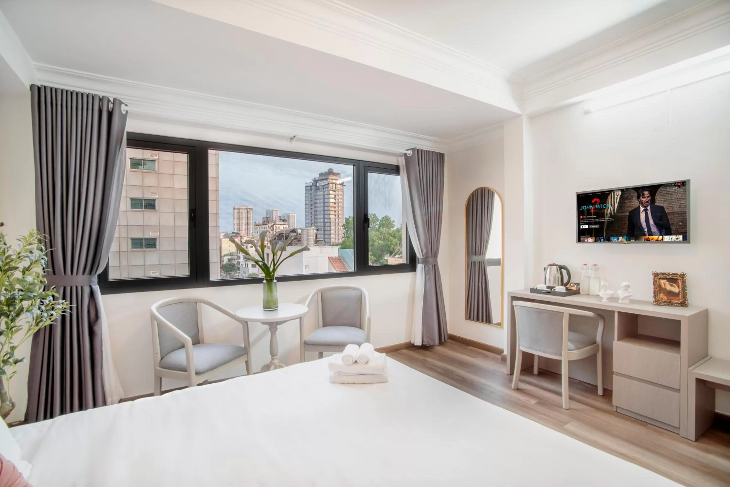 Bed in SAZI BEN THANH Hotel HCM