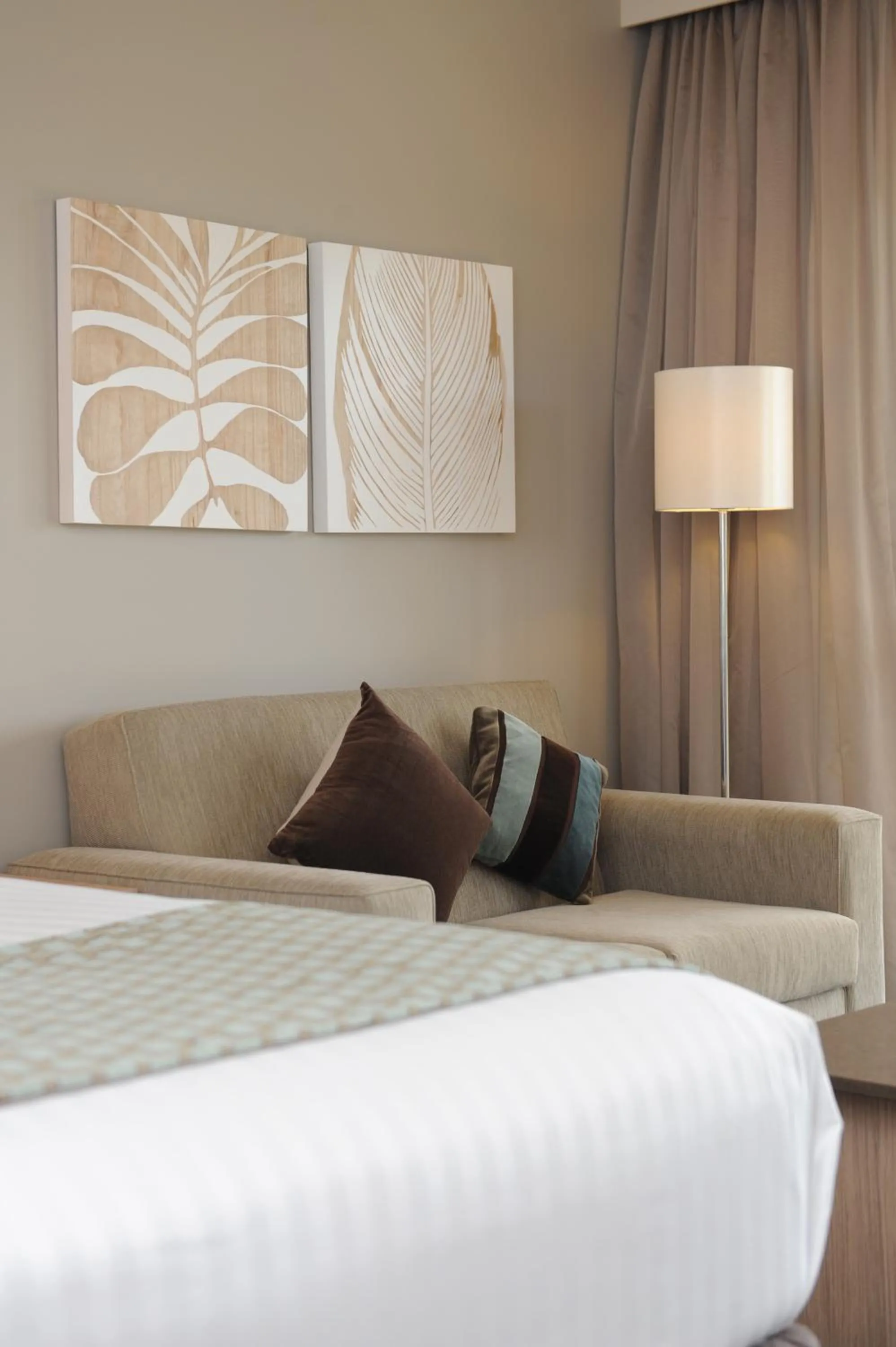 Seating area, Bed in The Barn Accommodation