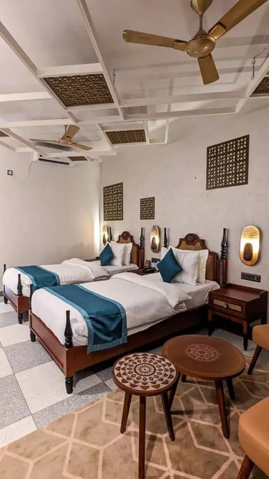 Meandering Poolvilla Twin Bed in Hotel Sonar Bangla Mayapur