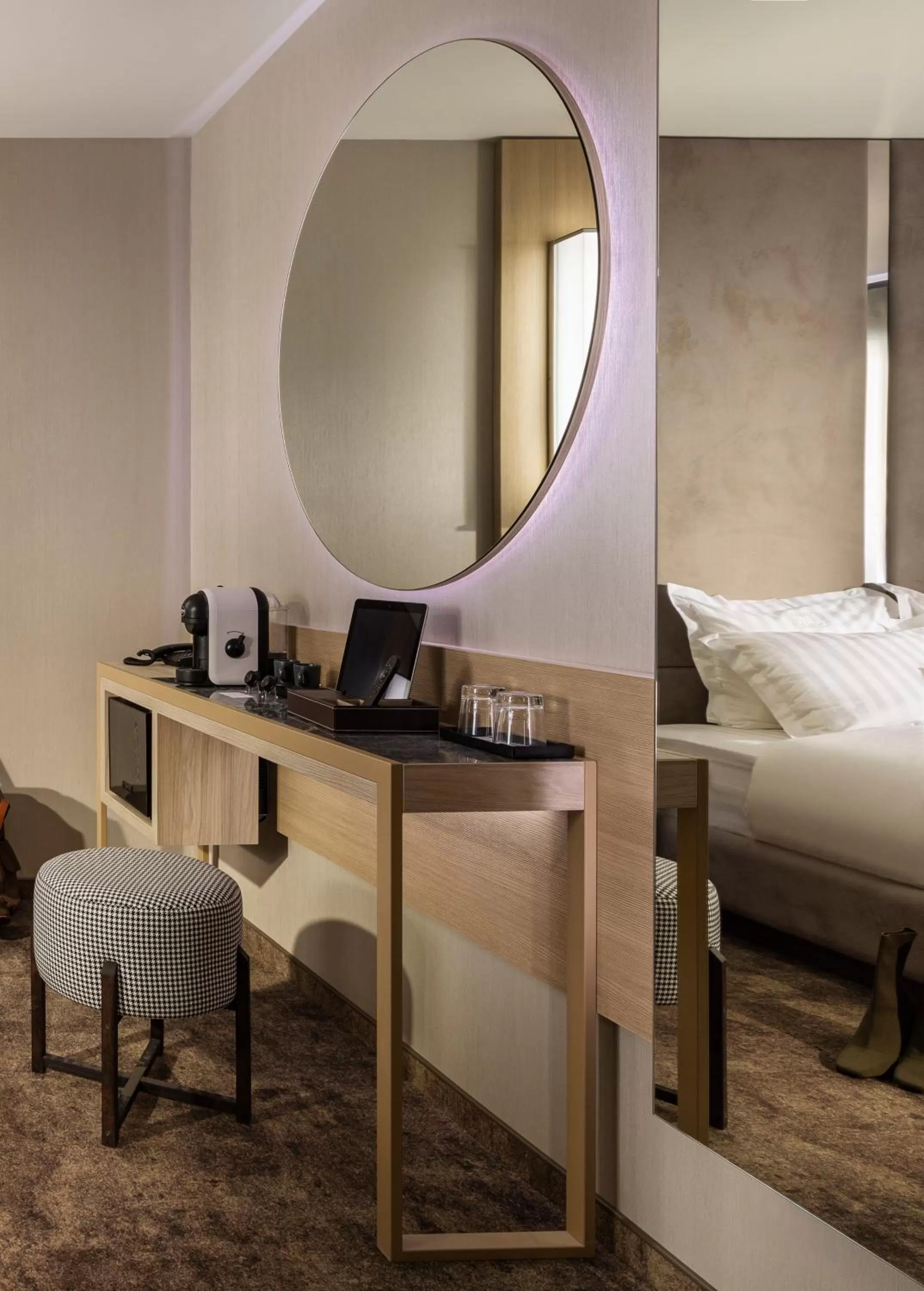 Coffee/tea facilities, Bed in -- ESTE PARK HOTEL -- part of Urban Chic Luxury Design Hotels - Parking & Compliments - next to Shopping & Dining Mall Plovdiv