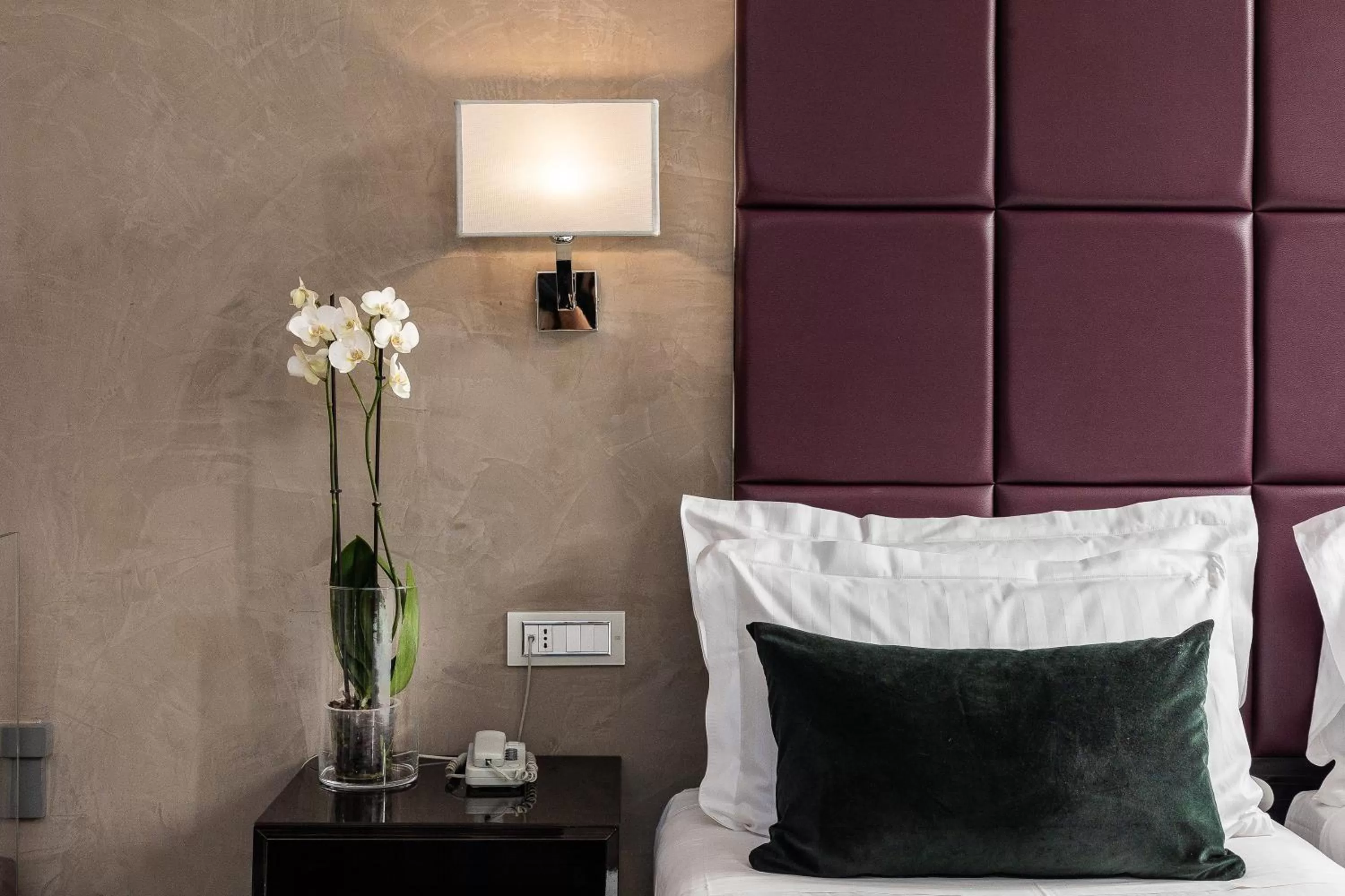 Decorative detail, Bed in Hotel Castellino Roma