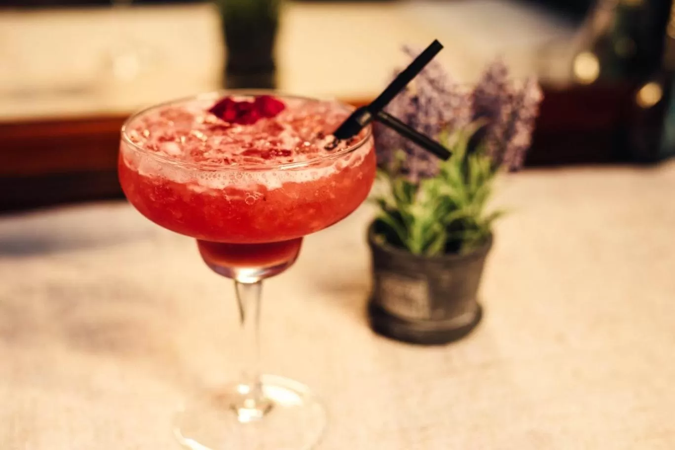 Alcoholic drinks in The Strand Hotel, the former residence of Oscar Wilde