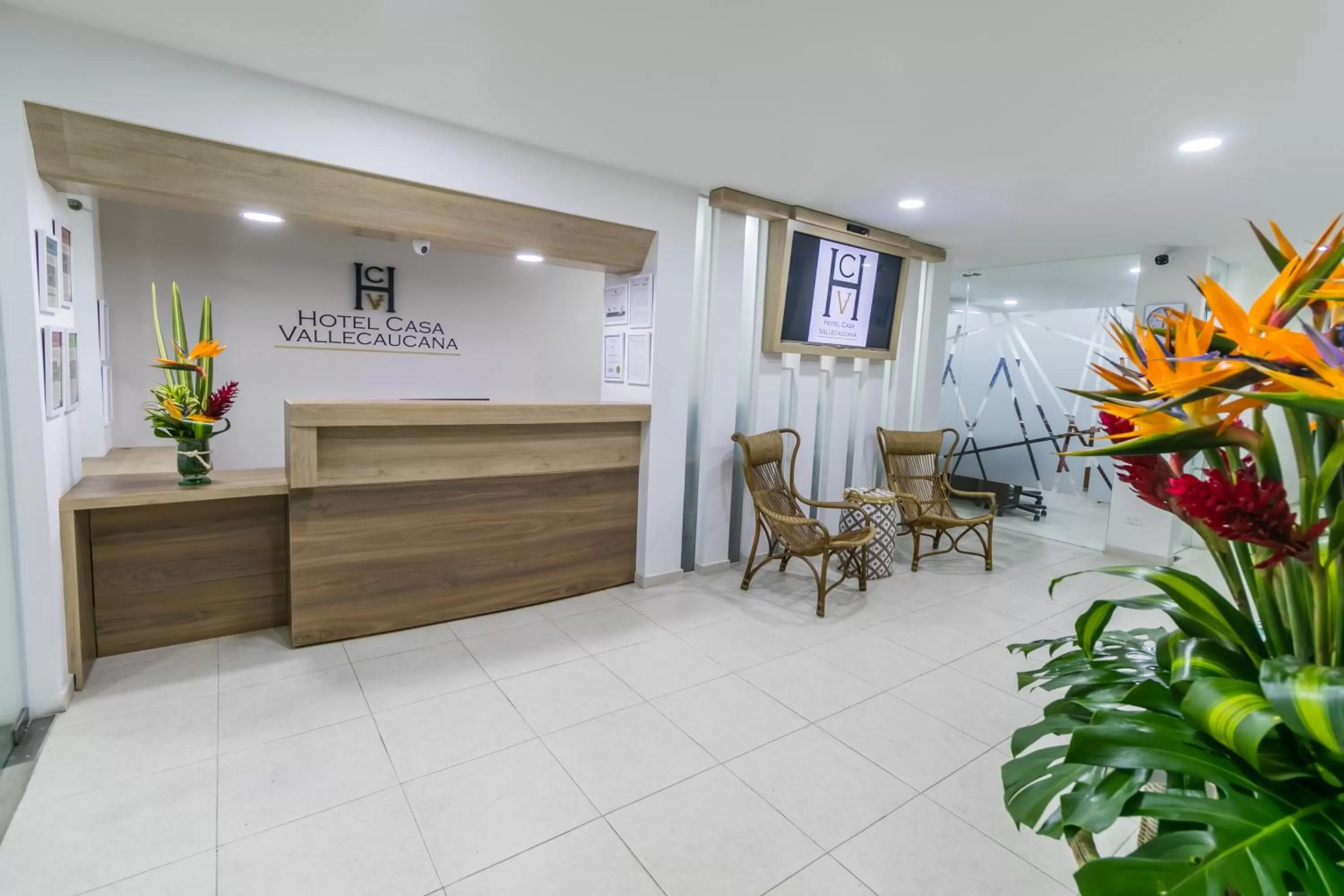 Lobby or reception in Hotel Casa Vallecaucana