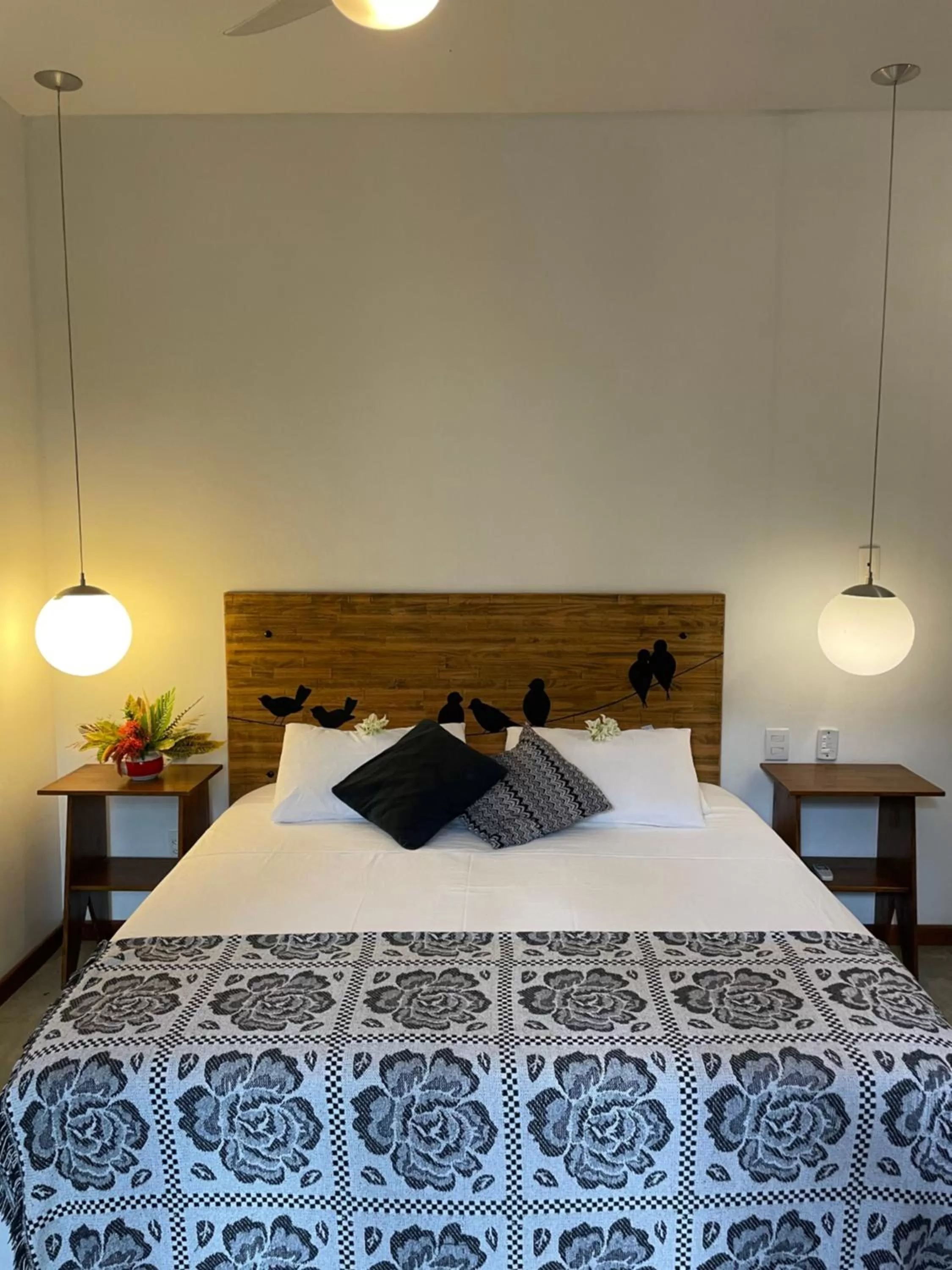 Bed in Pousada Santarina