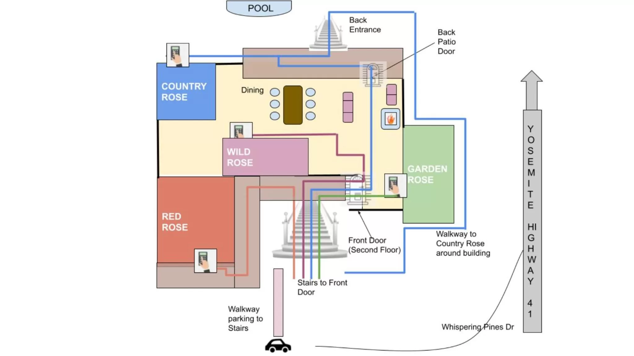 Floor plan in A Bed of Roses