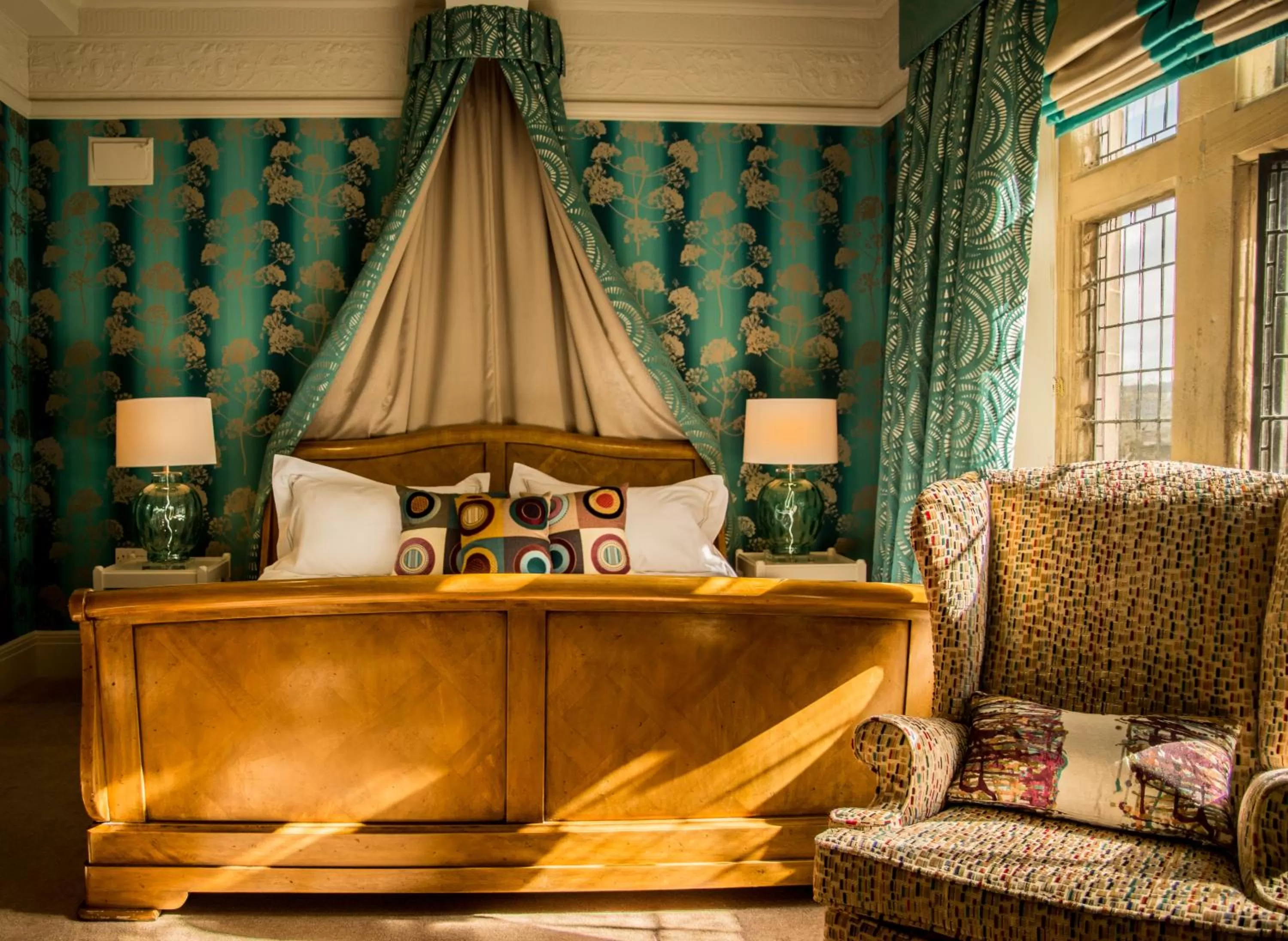Bedroom, Bed in Fischers Baslow Hall - Chatsworth