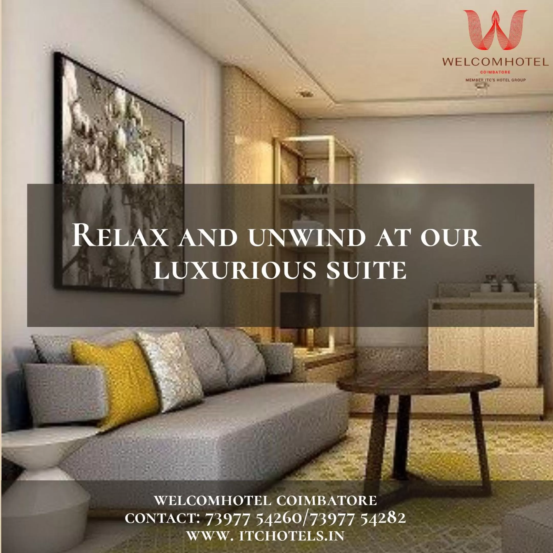 Living room in Welcomhotel by ITC Hotels, RaceCourse, Coimbatore