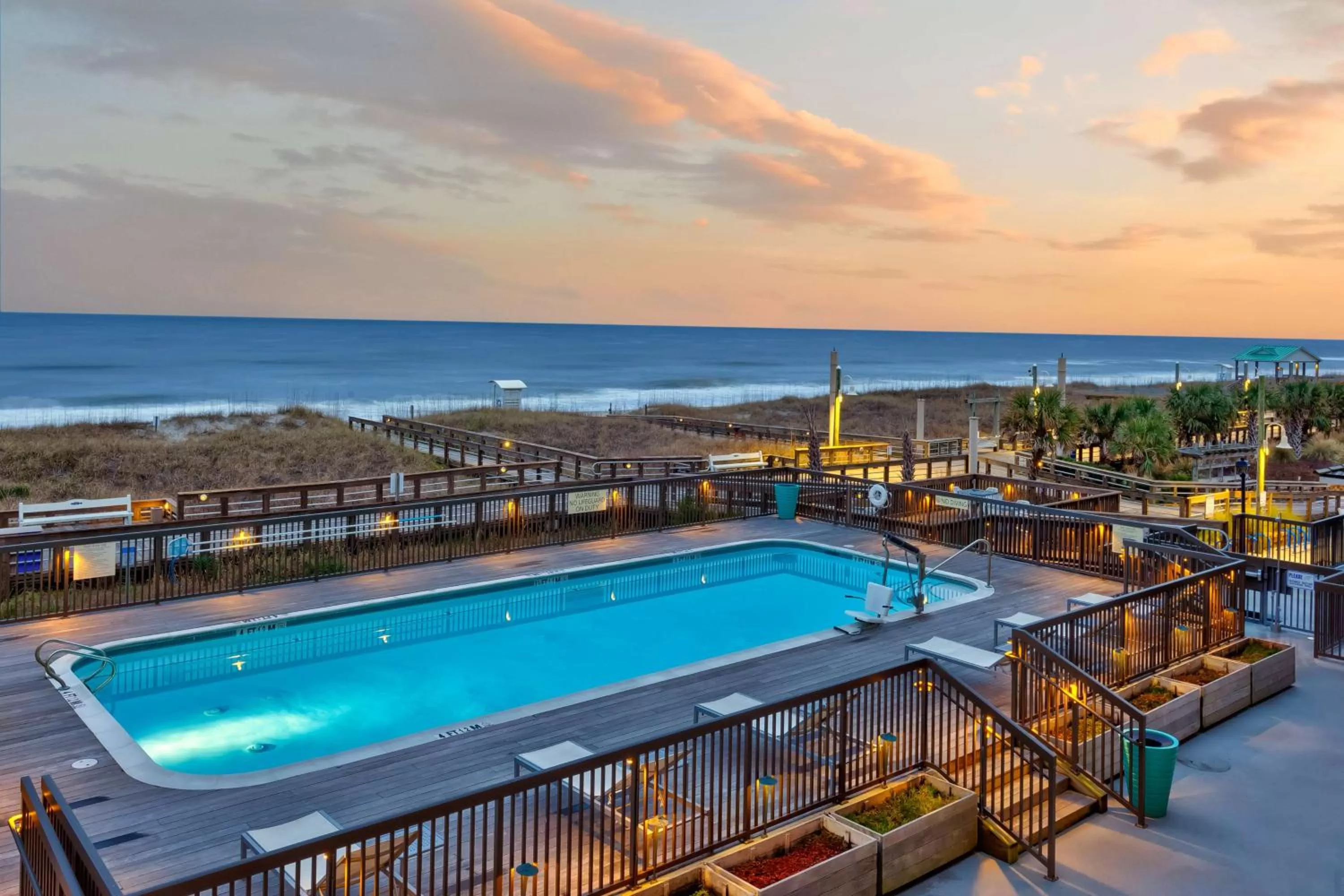 Pool view in Hampton Inn & Suites by Hilton Carolina Beach Oceanfront