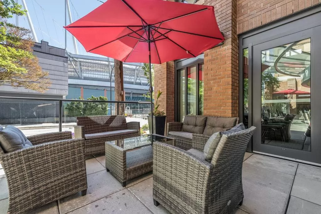 Seating area in YWCA Hotel Vancouver