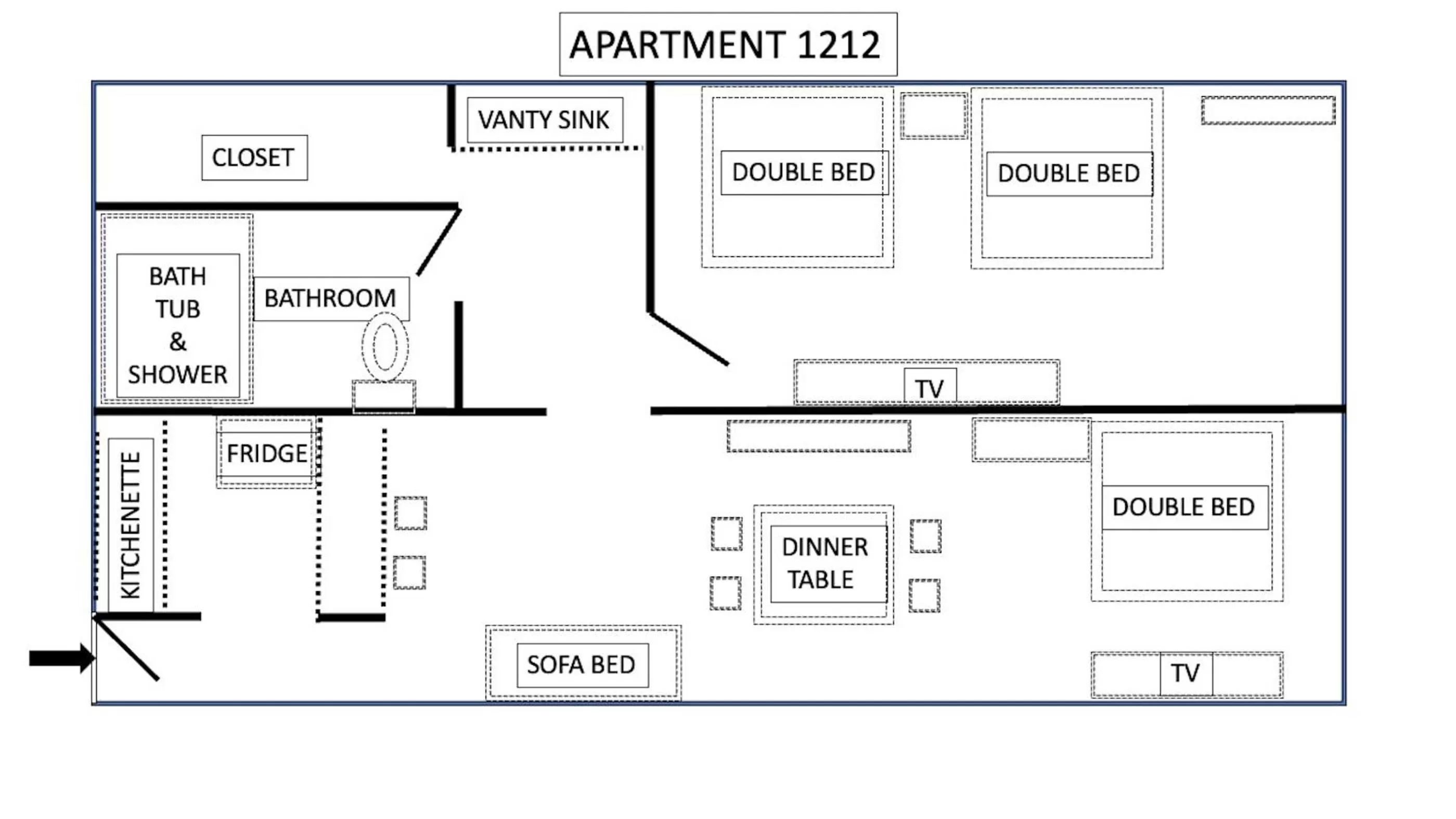 Floor Plan in Condos inside an Ocean Front Hotel Resort