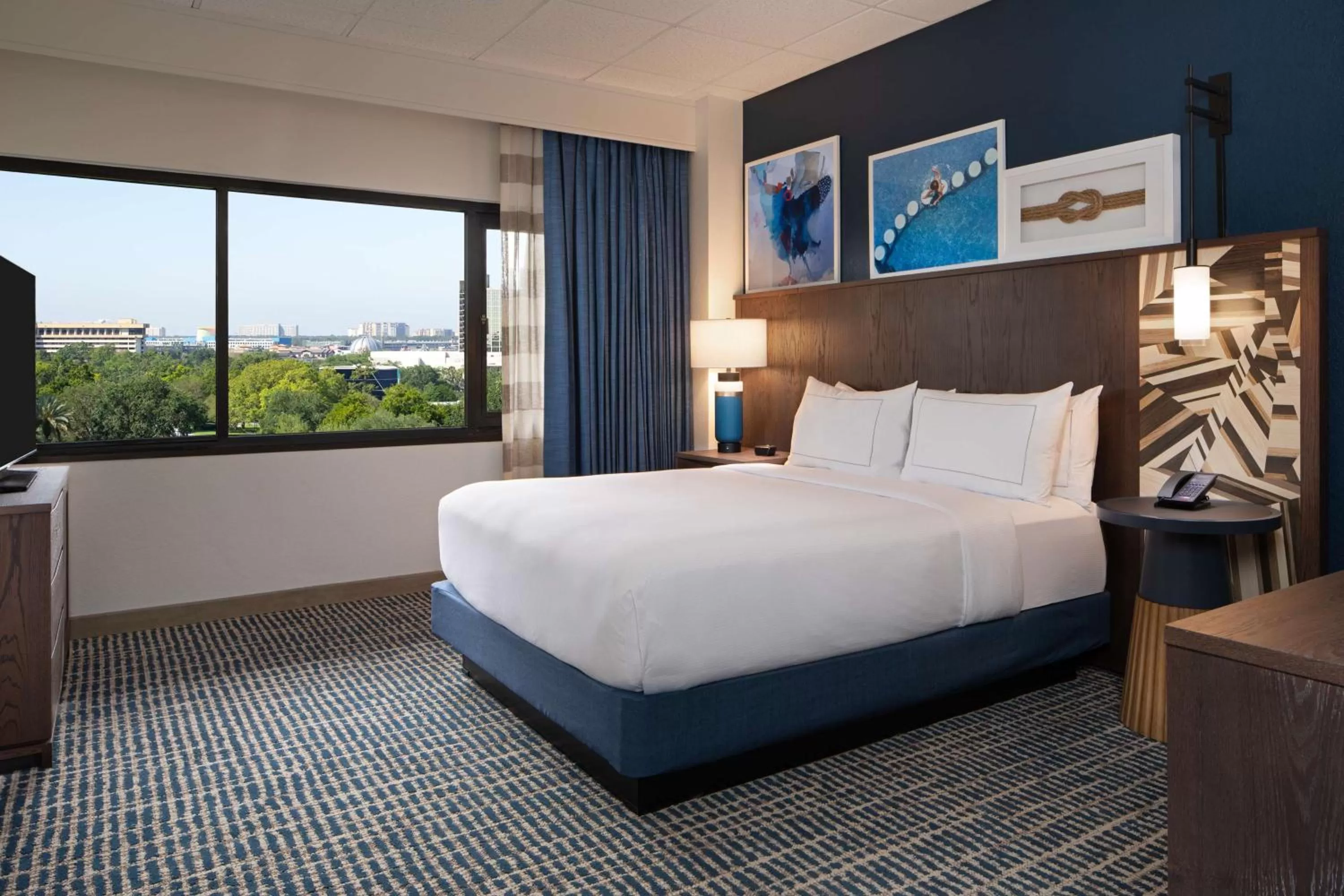 View (from property/room), Bed in DoubleTree Suites by Hilton Orlando at Disney Springs
