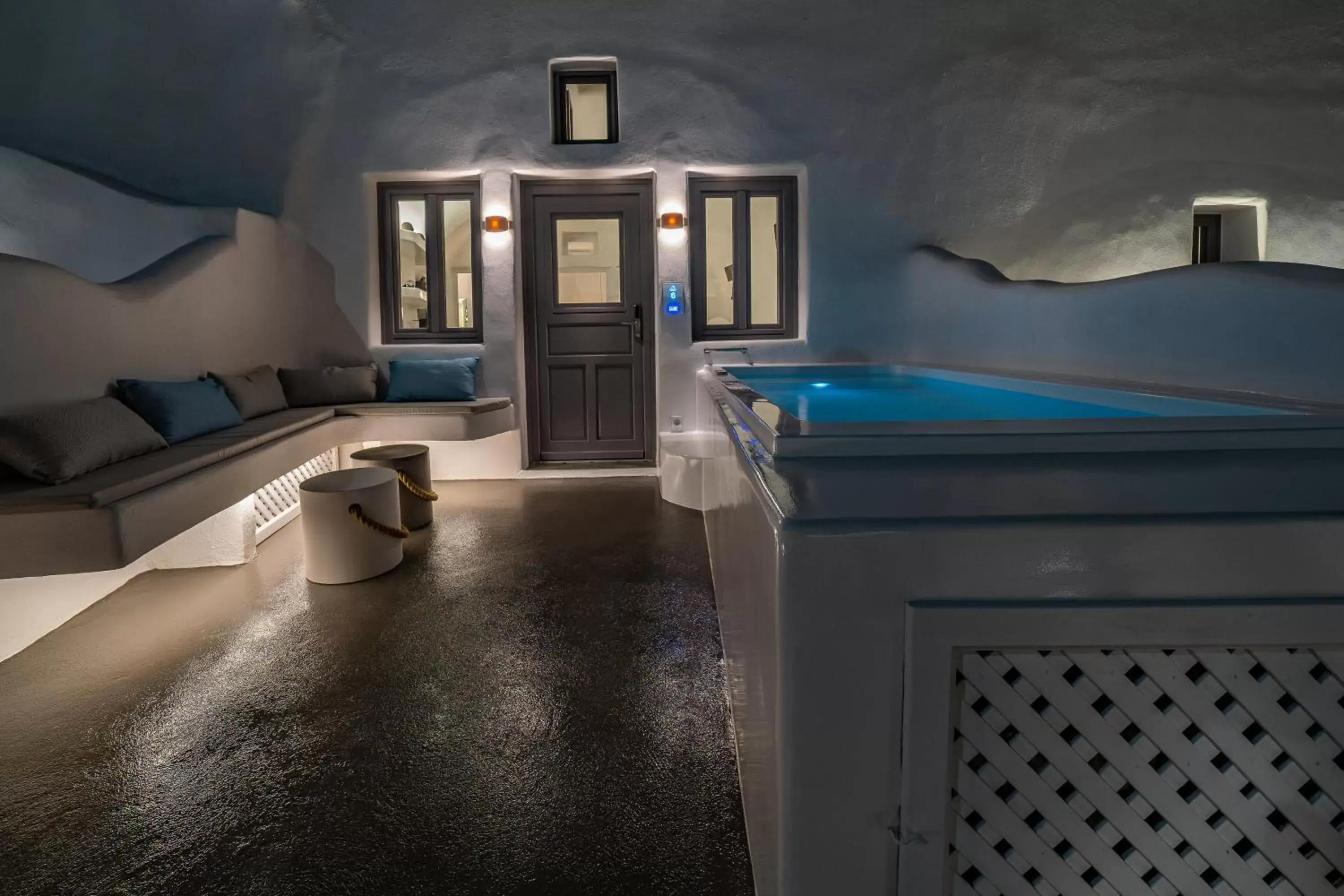 Honeymoon Cave Suite with outdoor Hot Tub in Eternity Suites Santorini Honeymoon Cave Suite with outdoor Hot Tub in Eternity Suites Santorini