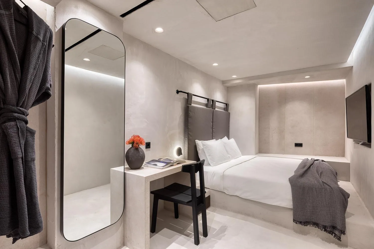 Bed in Rocabella Mykonos Hotel