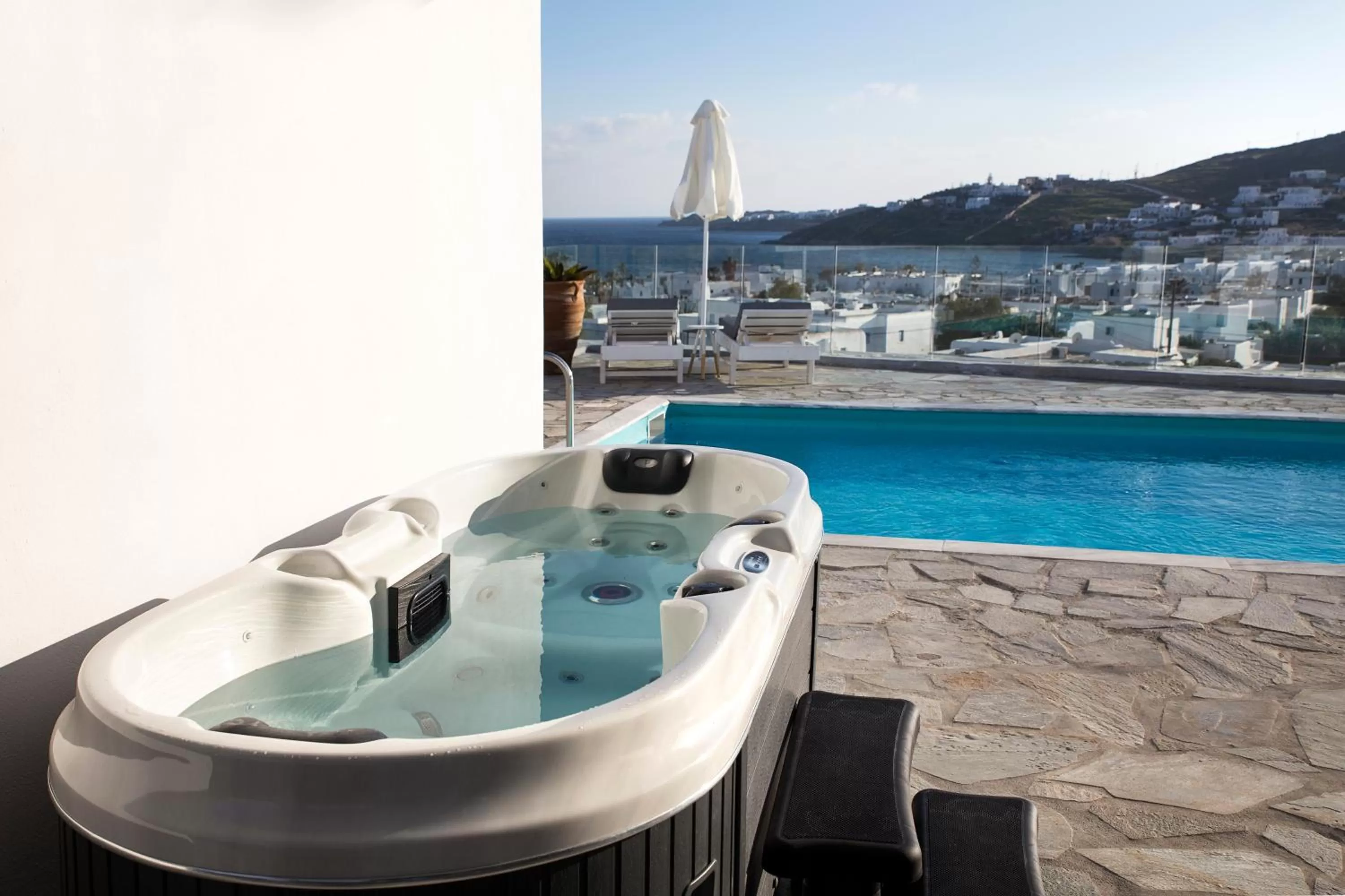 Hot Tub in Amperian Mykonos Suites & Villas