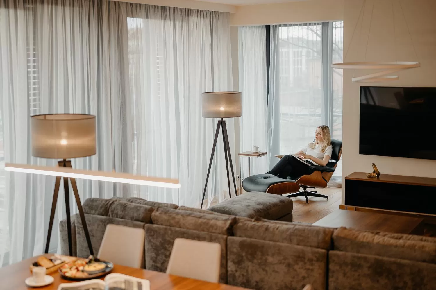 Communal lounge/ TV room in EXCLUSIVE Aparthotel MARINA