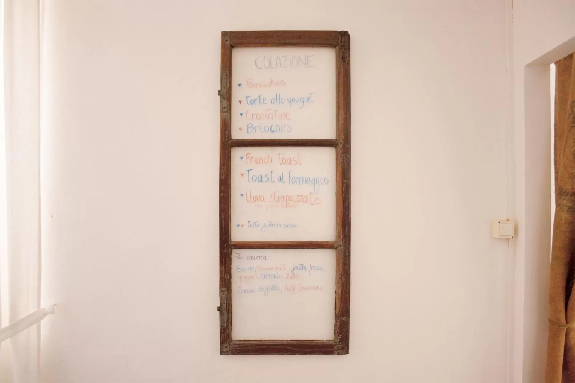 Food and drinks in Ritornello B&B