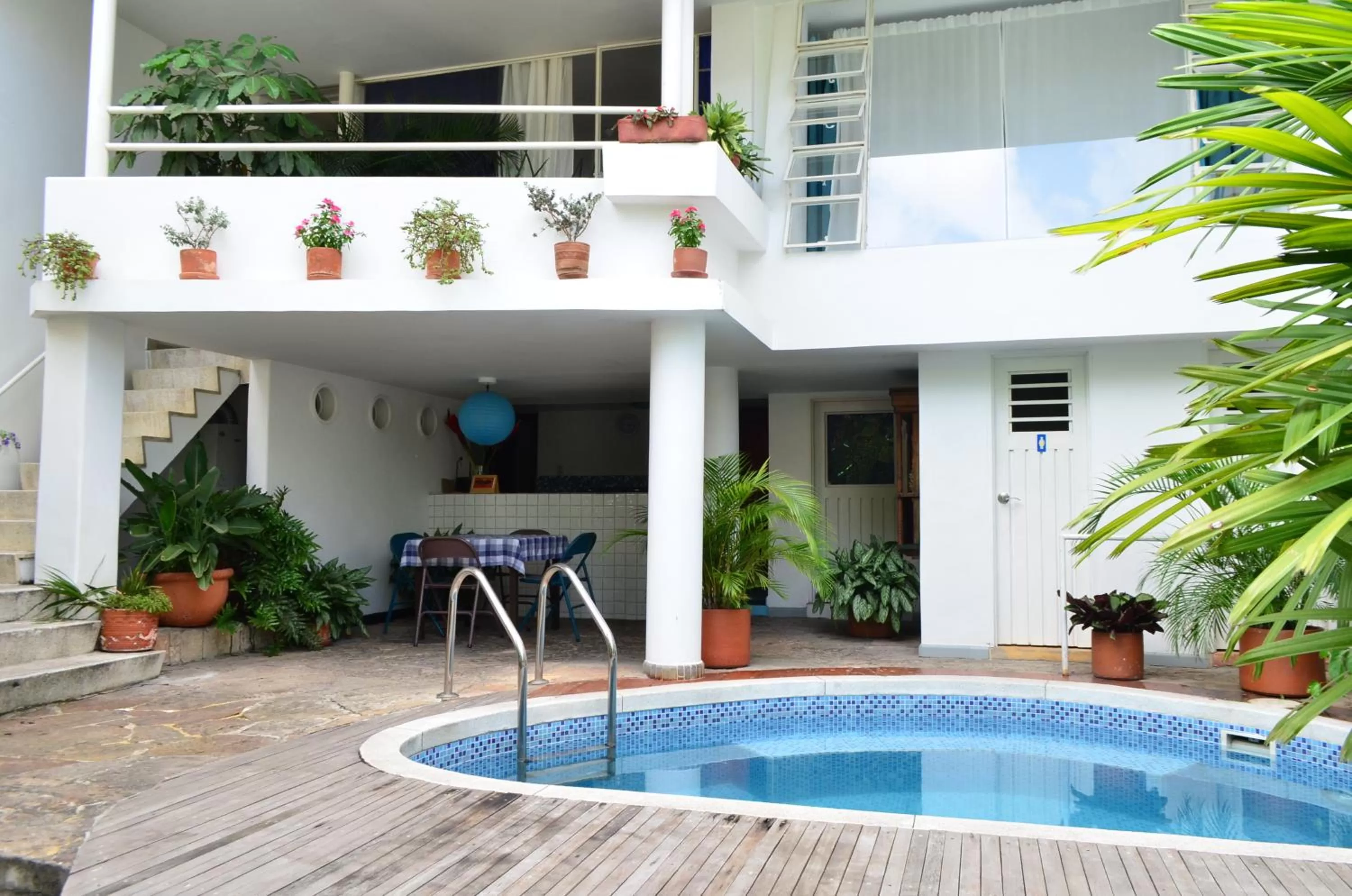 Patio, Swimming Pool in Casa Hotel Jardin Azul