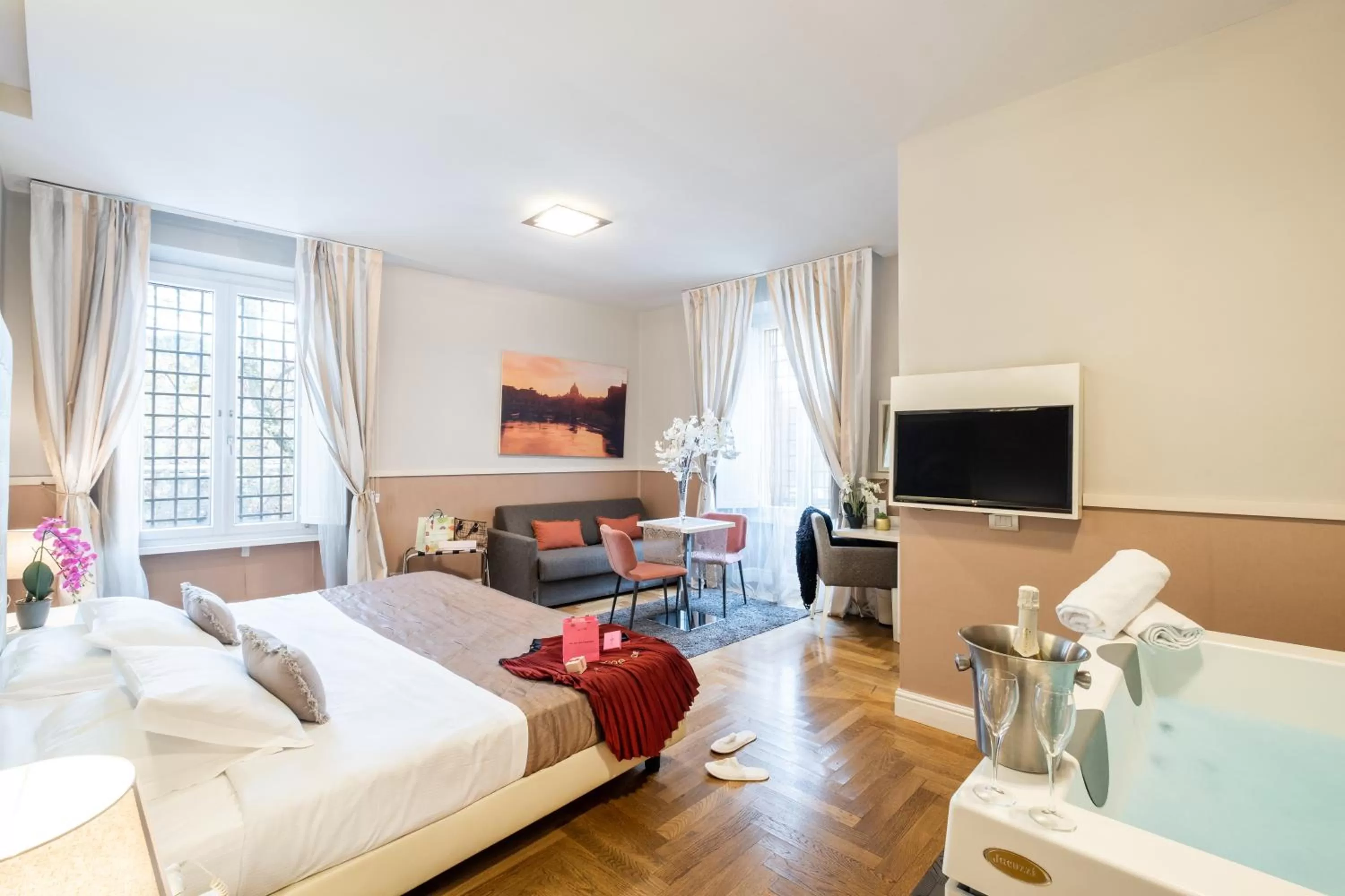 Bed in Rome River Inn