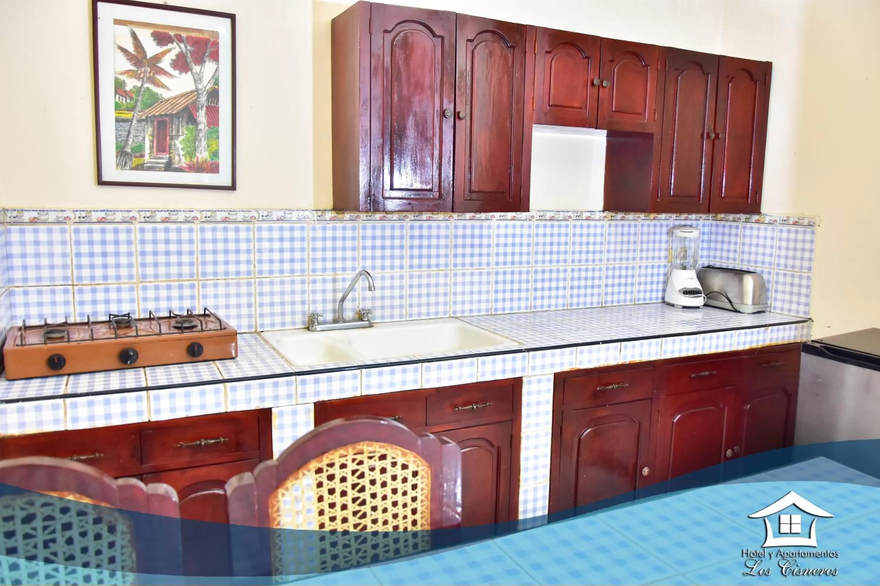 Kitchen or kitchenette in Hotel y Apartments Los Cisneros