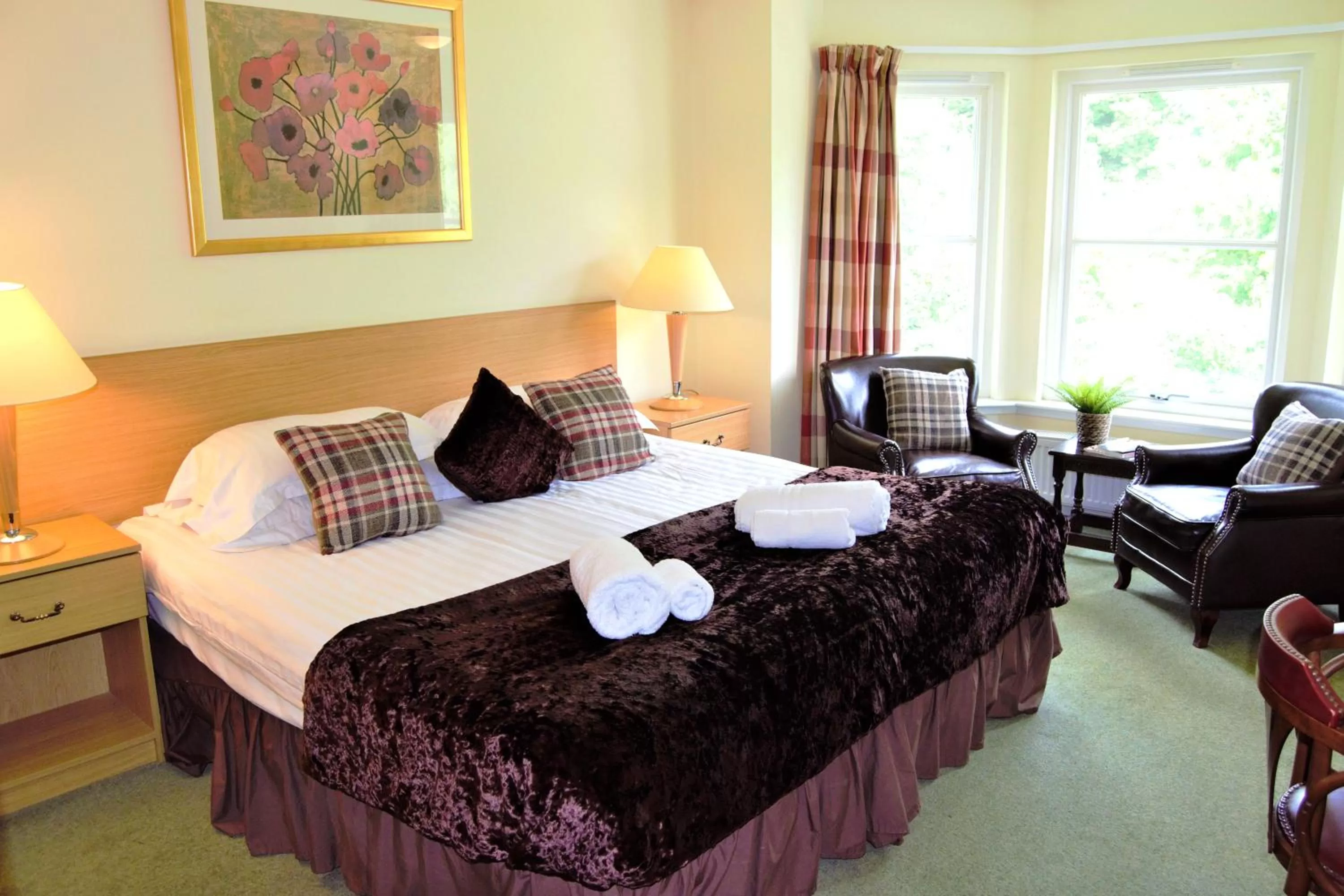 Bed in Bridge of Cally Hotel