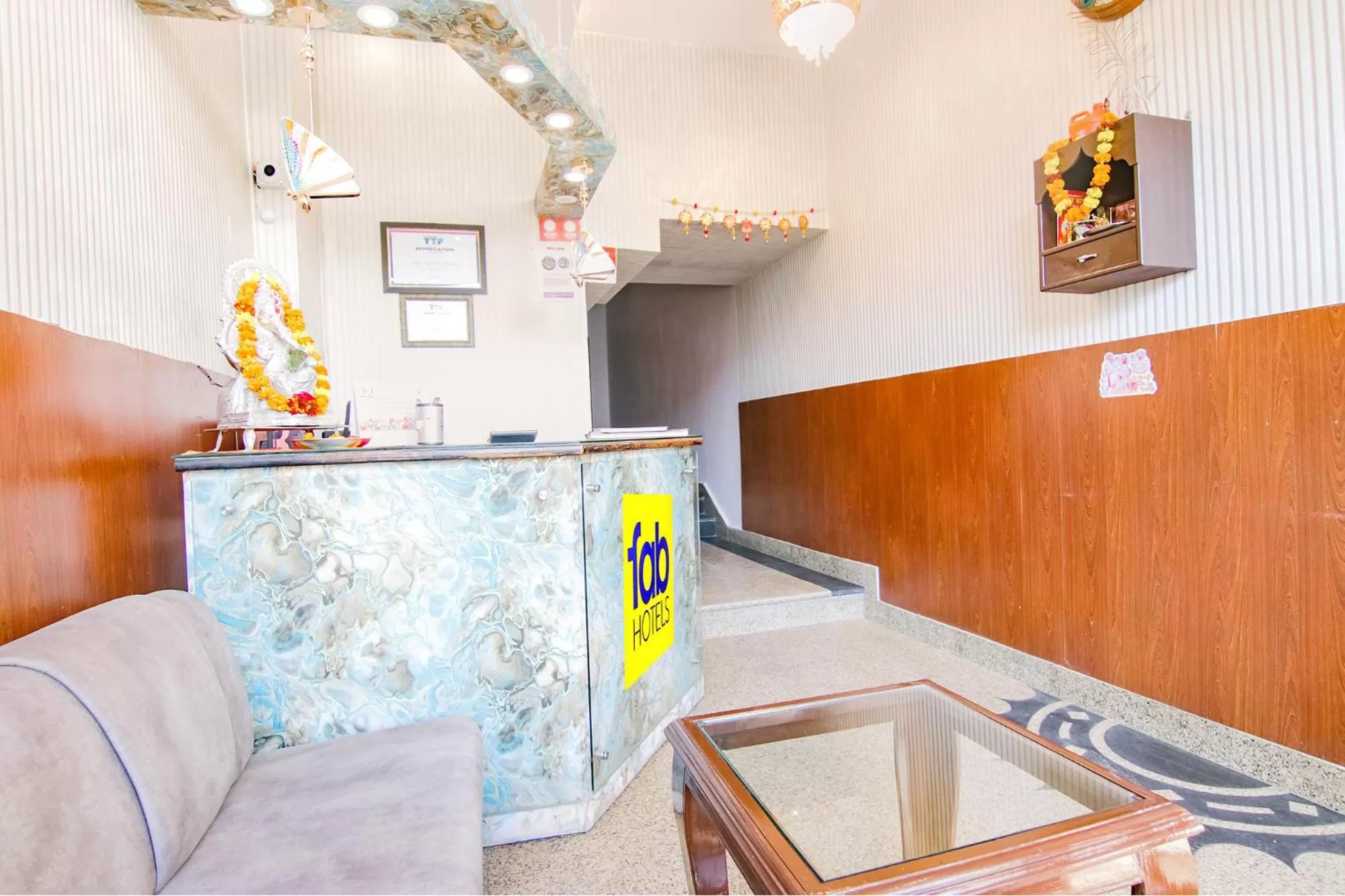 Lobby or reception, Kitchen/Kitchenette in FabHotel Skaga