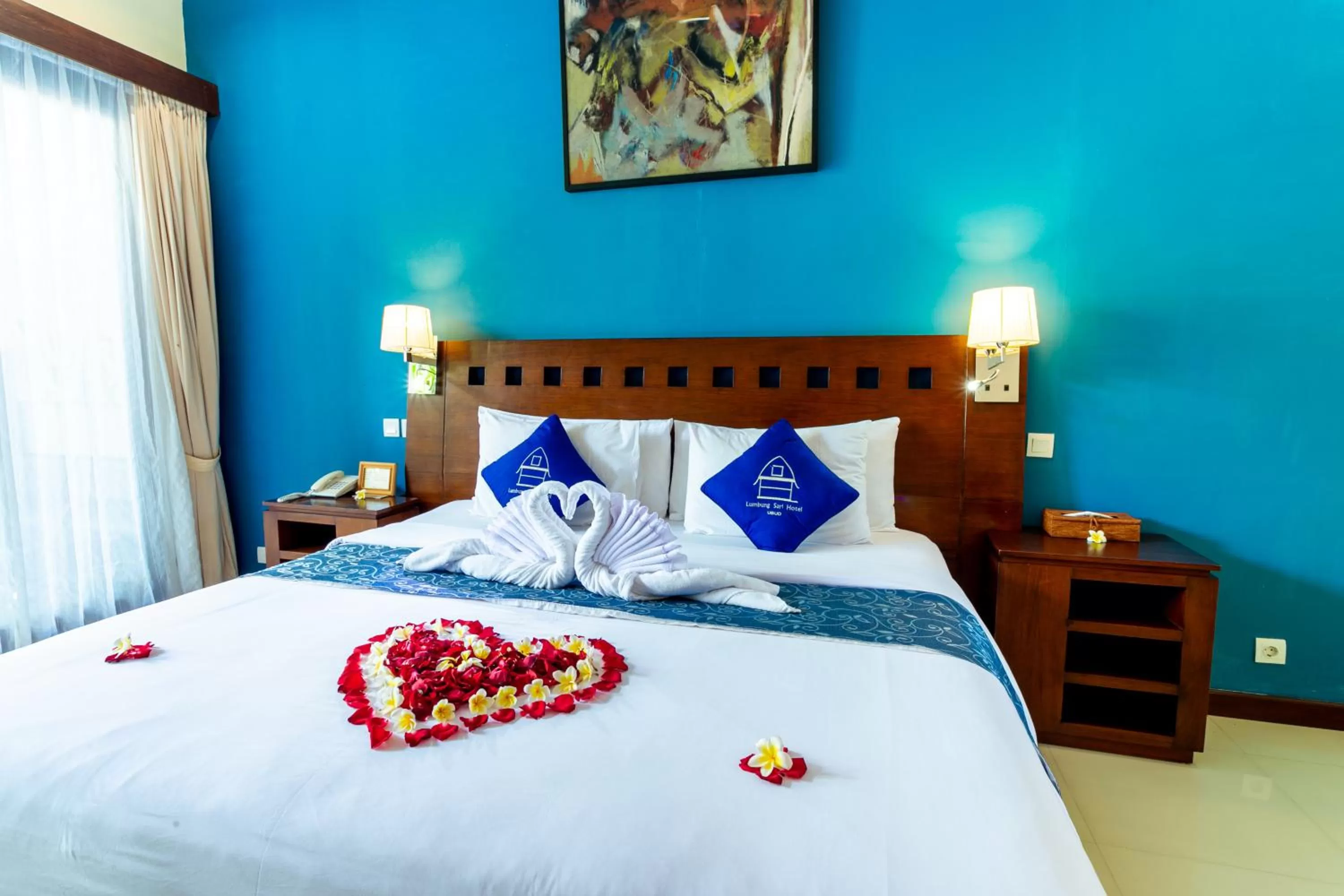 Bed in Lumbung Sari Ubud Hotel - CHSE Certified