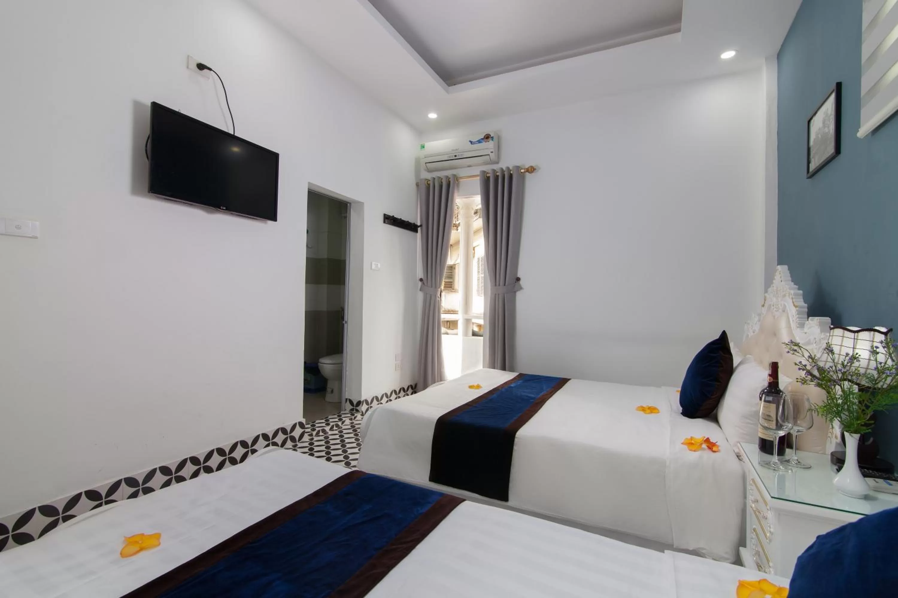 Decorative detail, Bed in Hanoi Boutique House