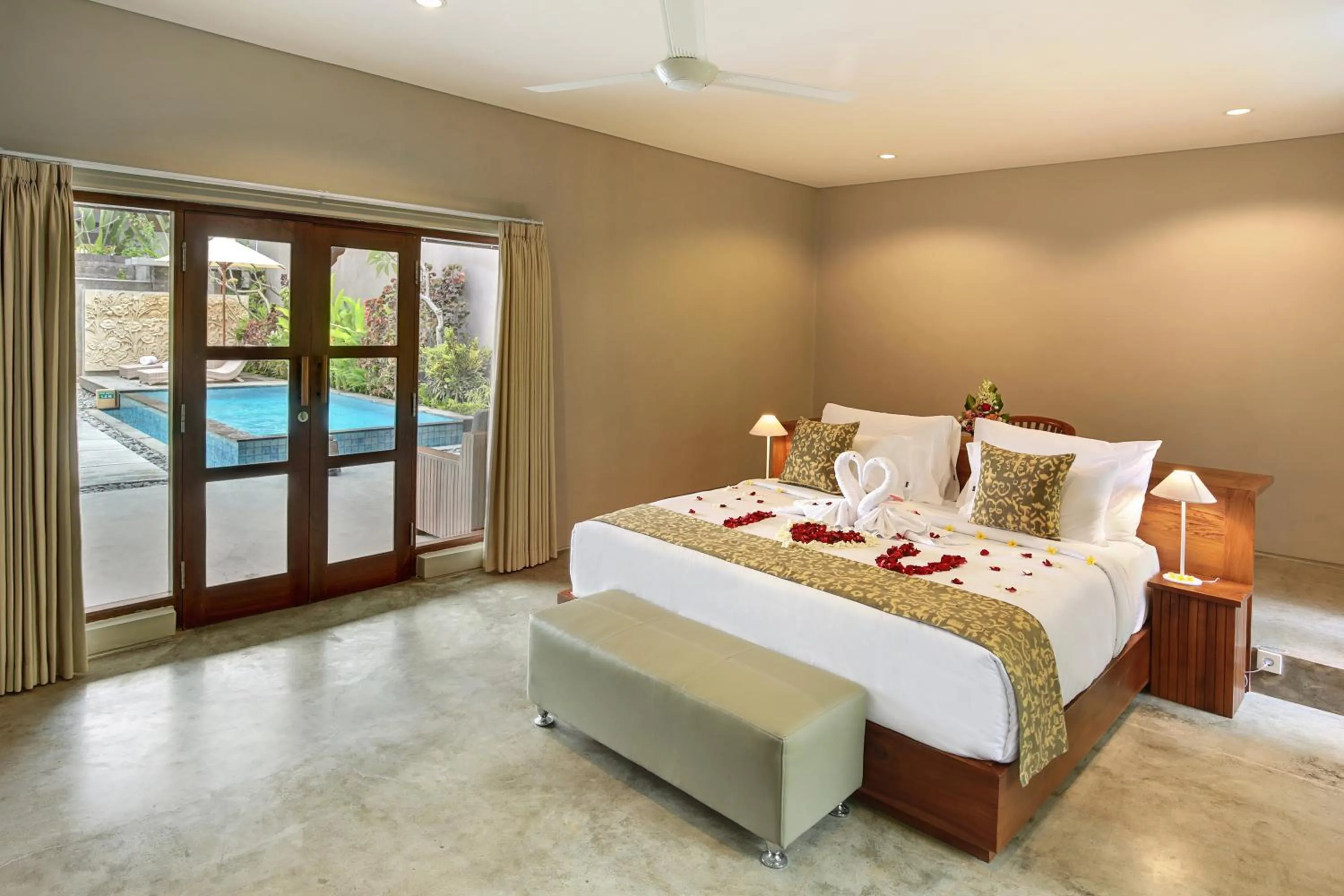 Bedroom, Bed in Sativa Villas Ubud with Private Pool