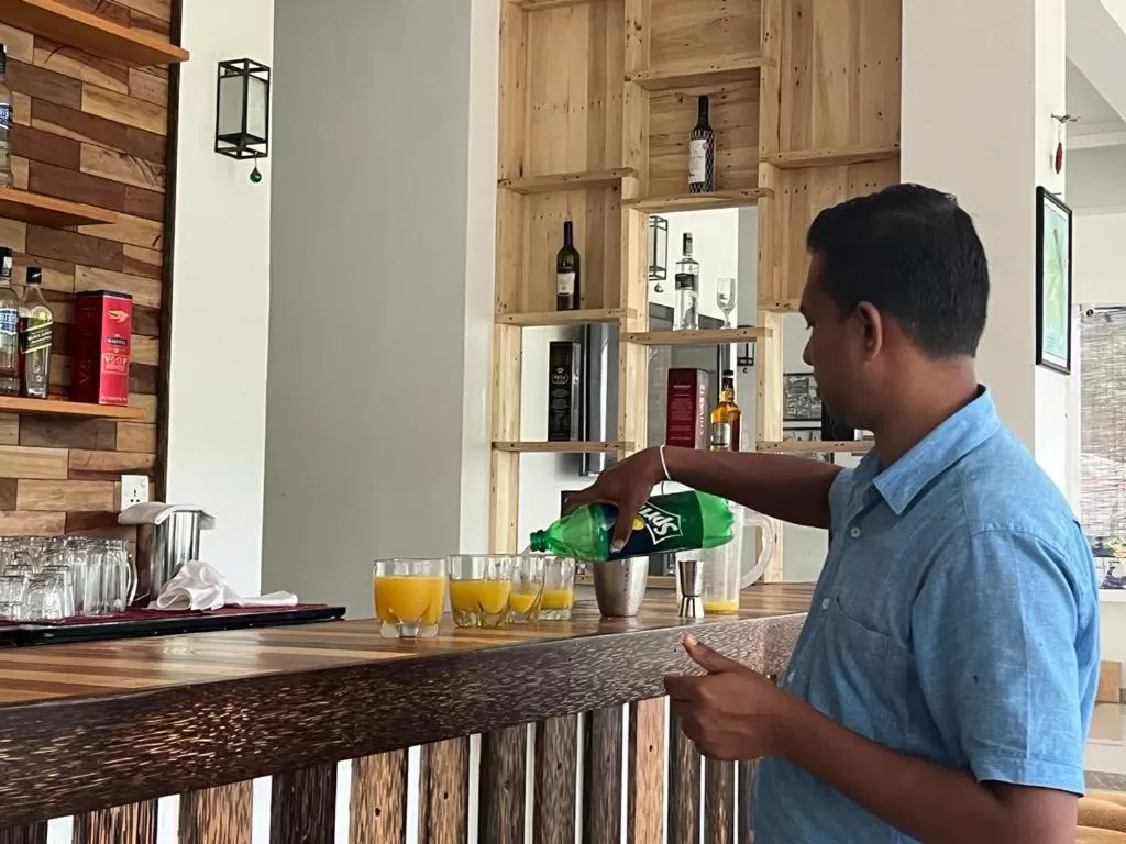 Lounge or bar, Kitchen/Kitchenette in Kandy Rivers Edge Nature Resort