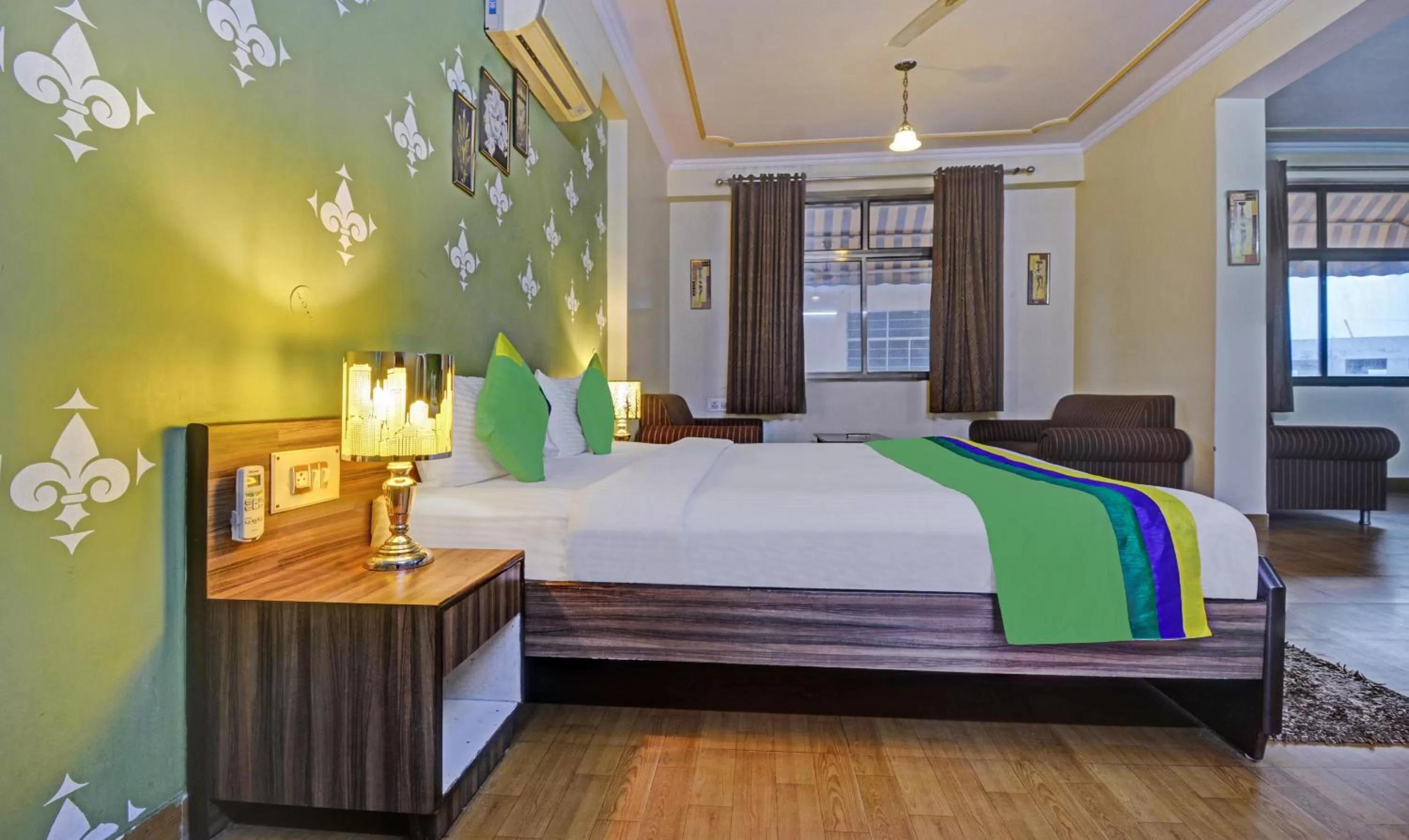 Bedroom, Bed in Treebo New Rockwell Vivek Vihar