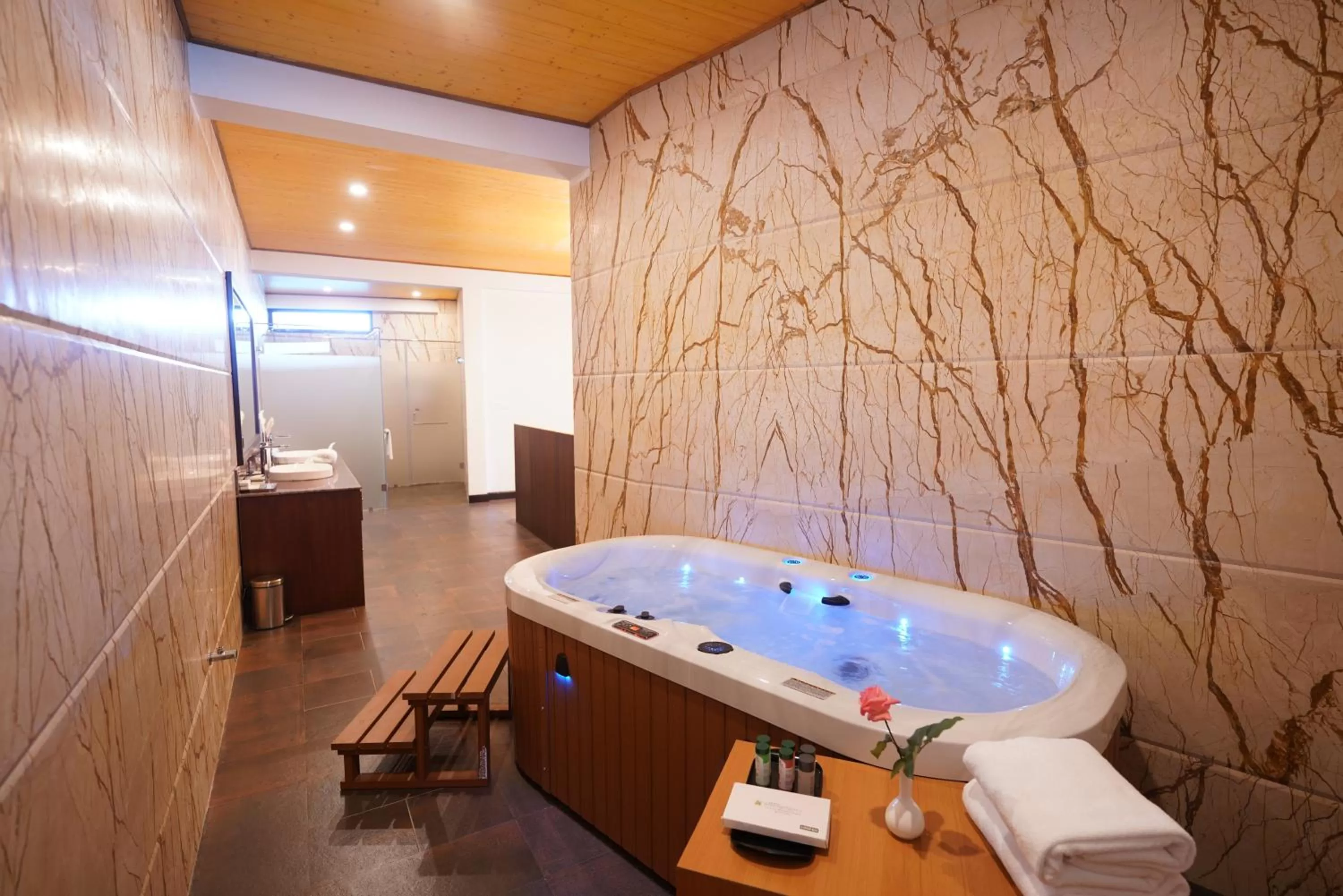 Shower in Denzong Regency- Luxury Mountain Retreat Spa & Casino