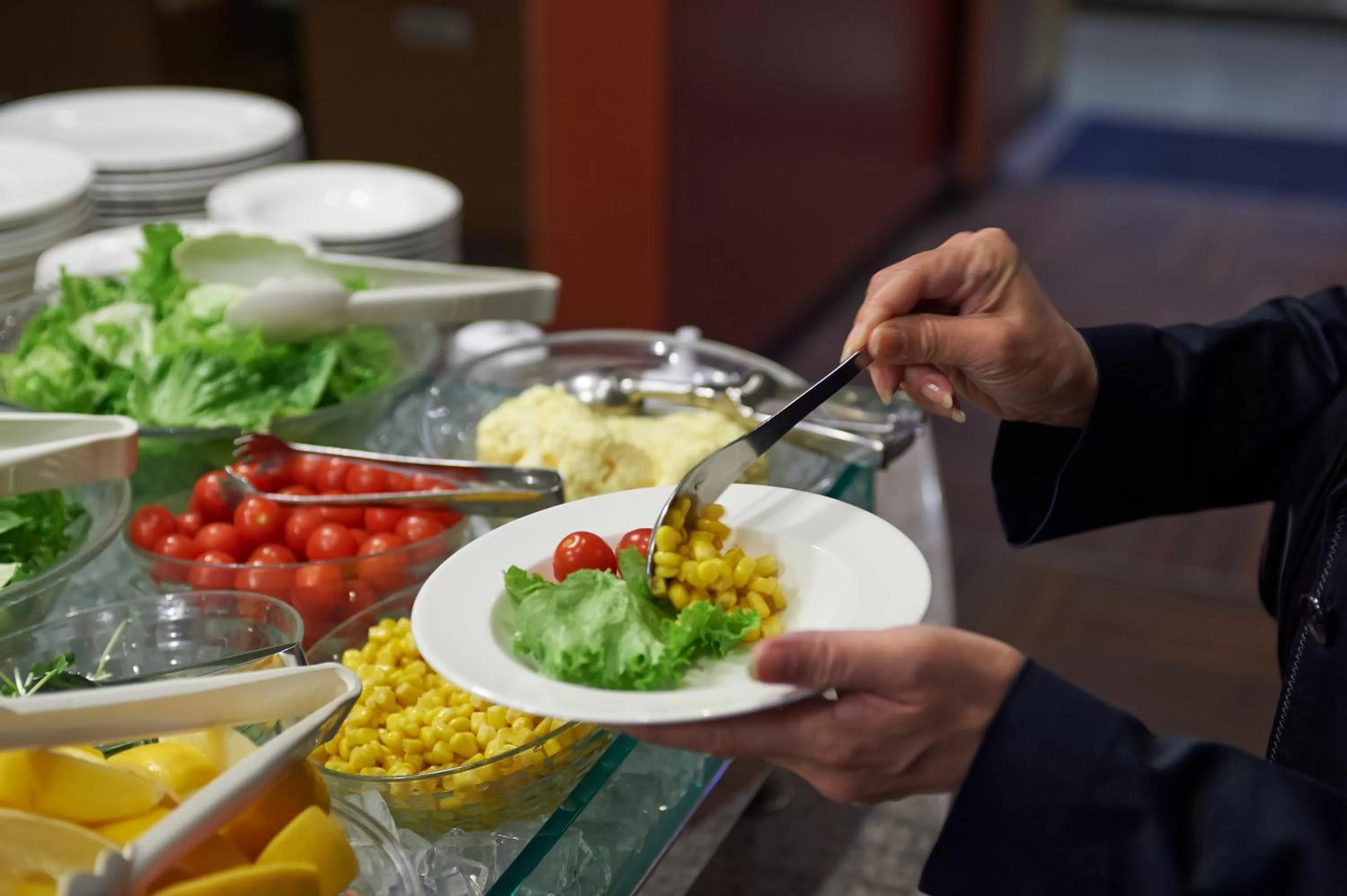 Buffet breakfast in Sotetsu Fresa Inn Higashi Shinjuku