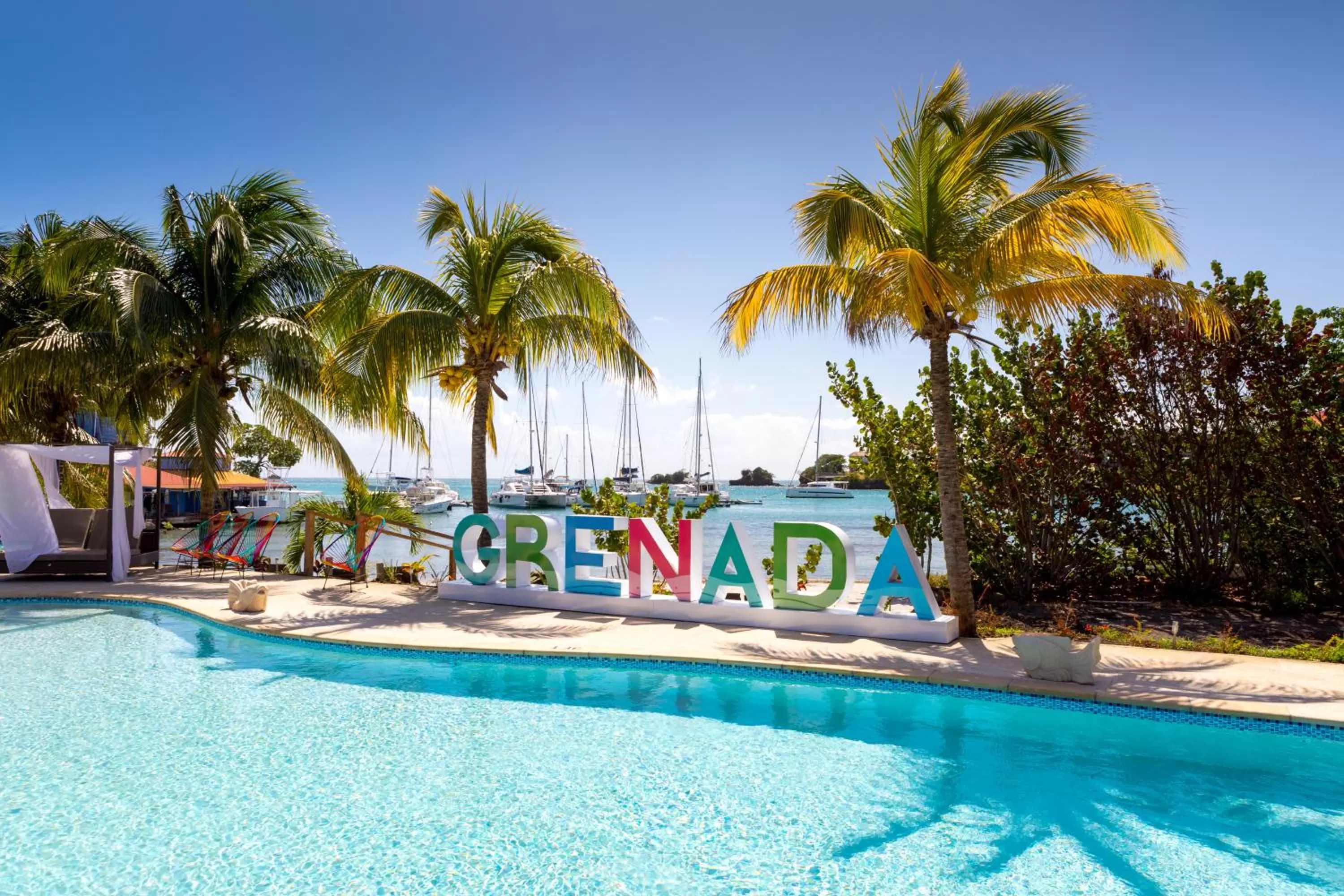 Pool view in True Blue Bay Resort