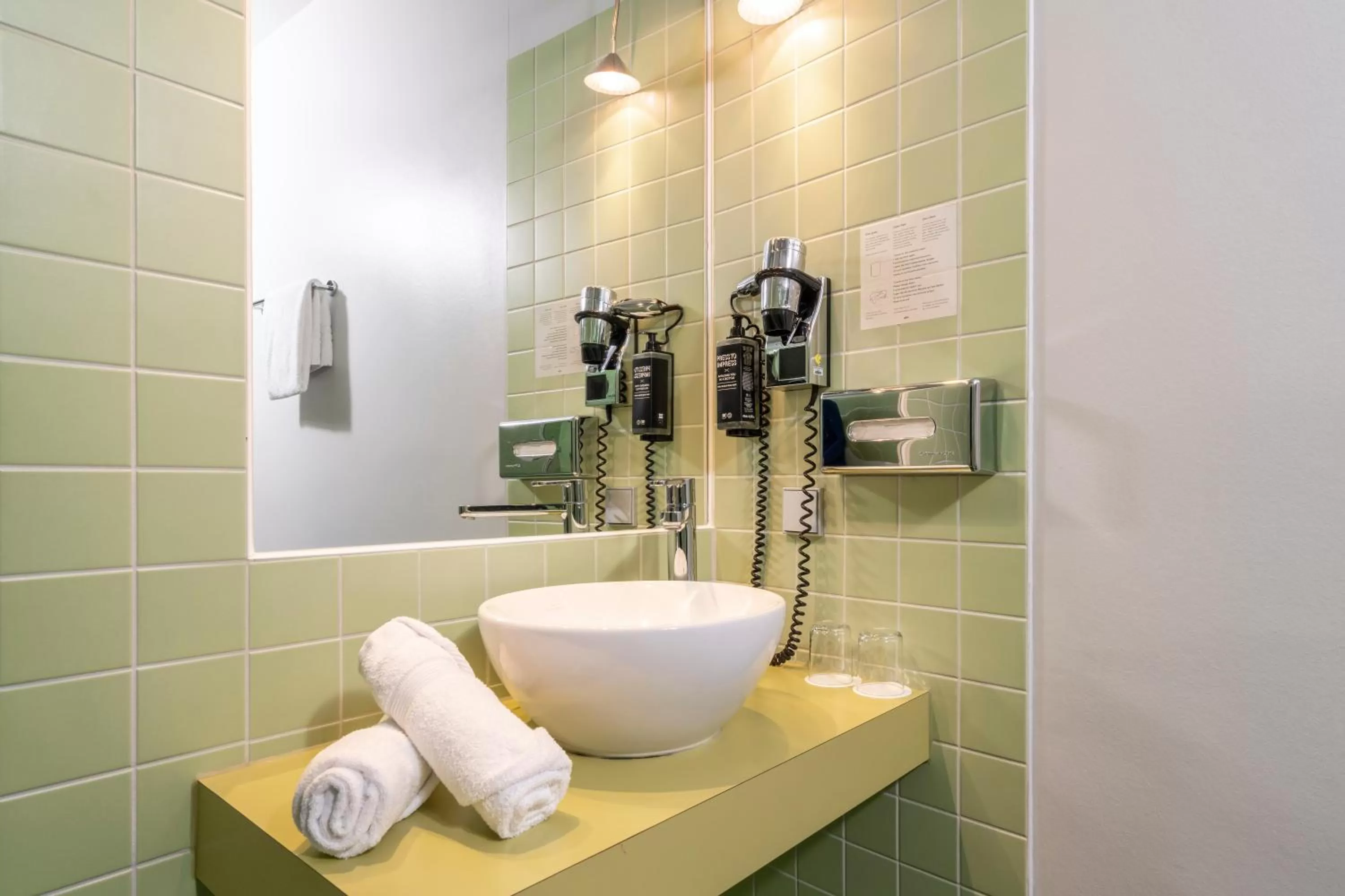 Bathroom in ibis Styles Hamburg Alster City