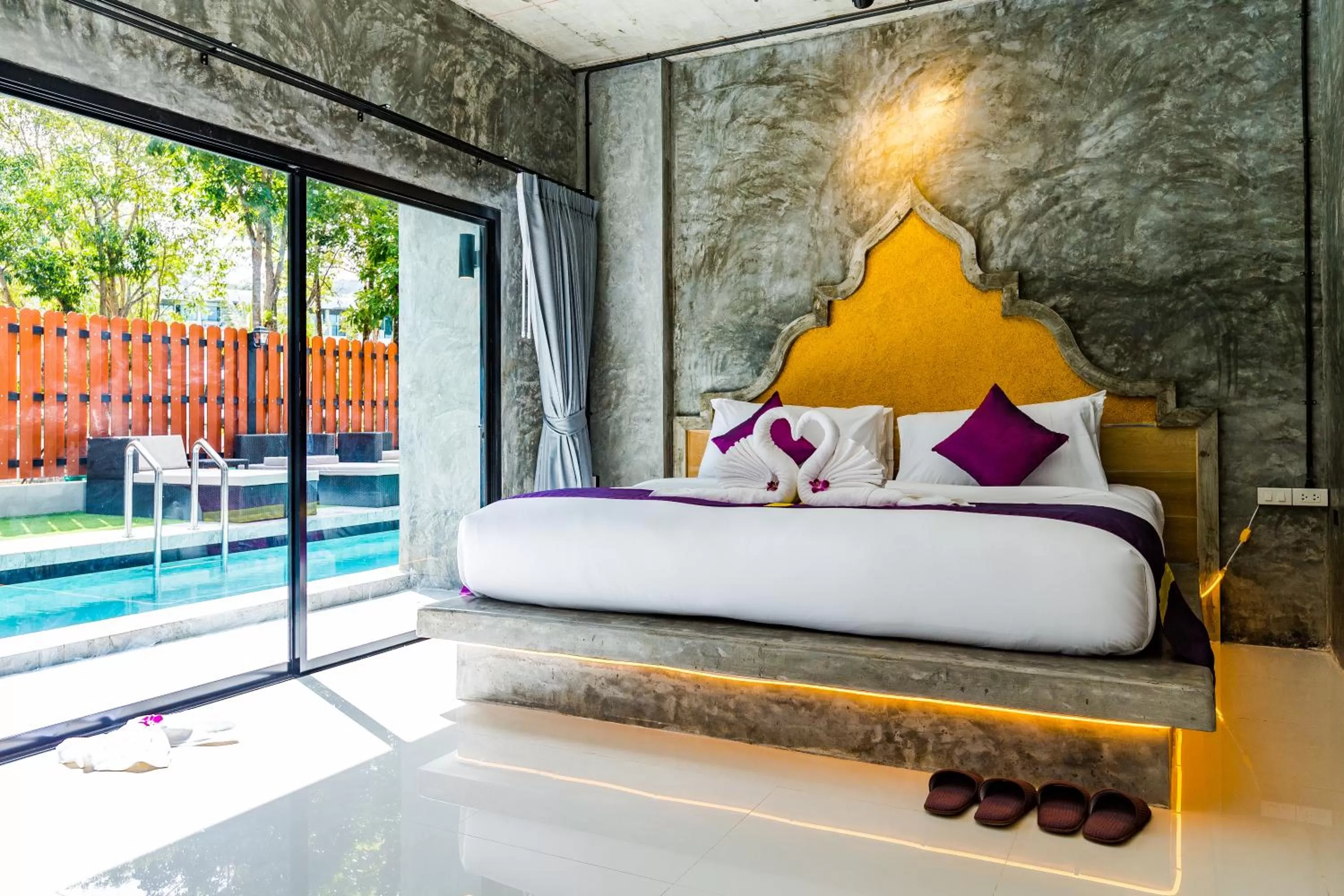 Pool view, Bed in Maneetel Krabi Beachfront-SHA Plus