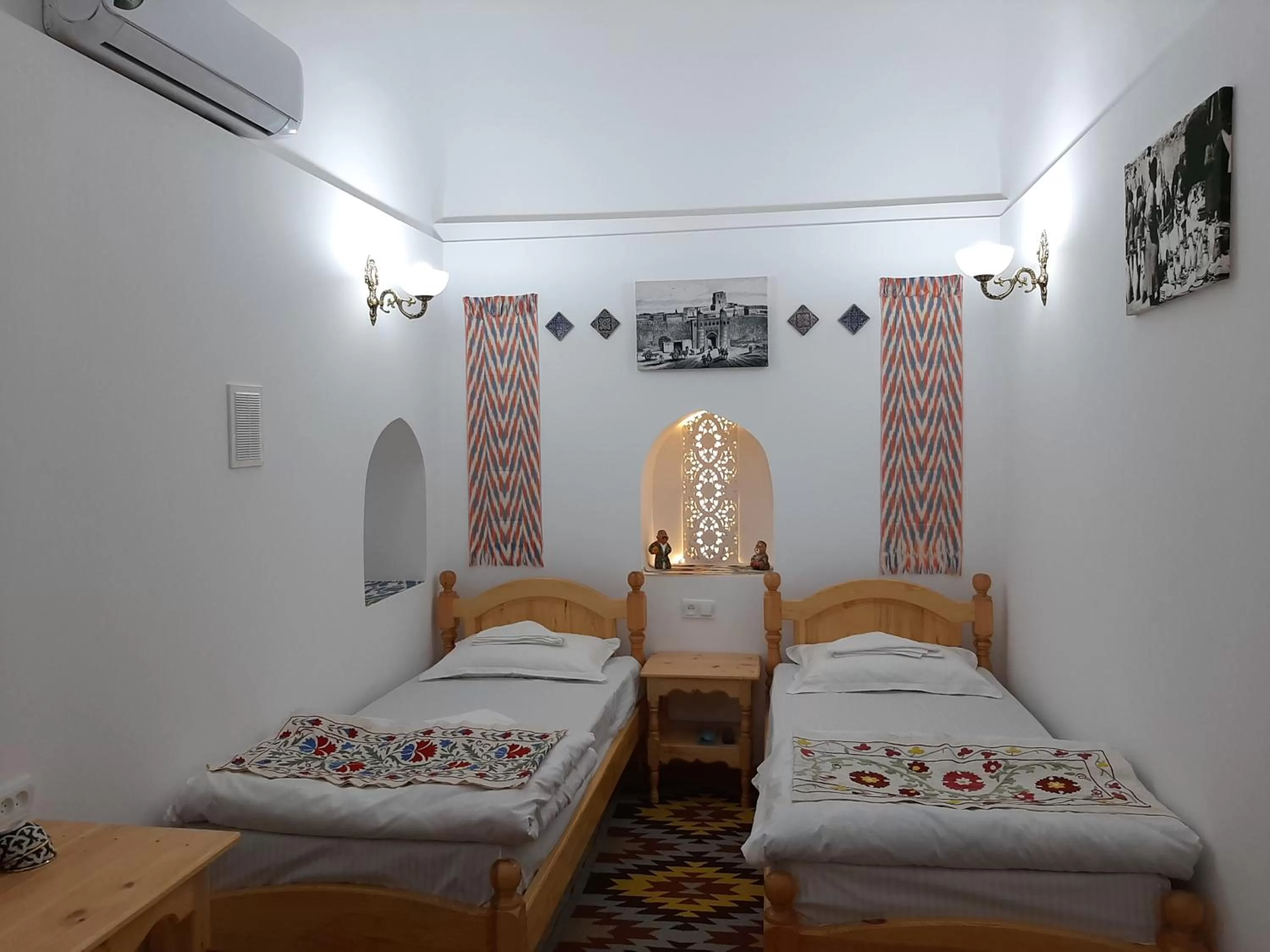 Spring, Bed in madrasah Polvon-Qori boutique hotel