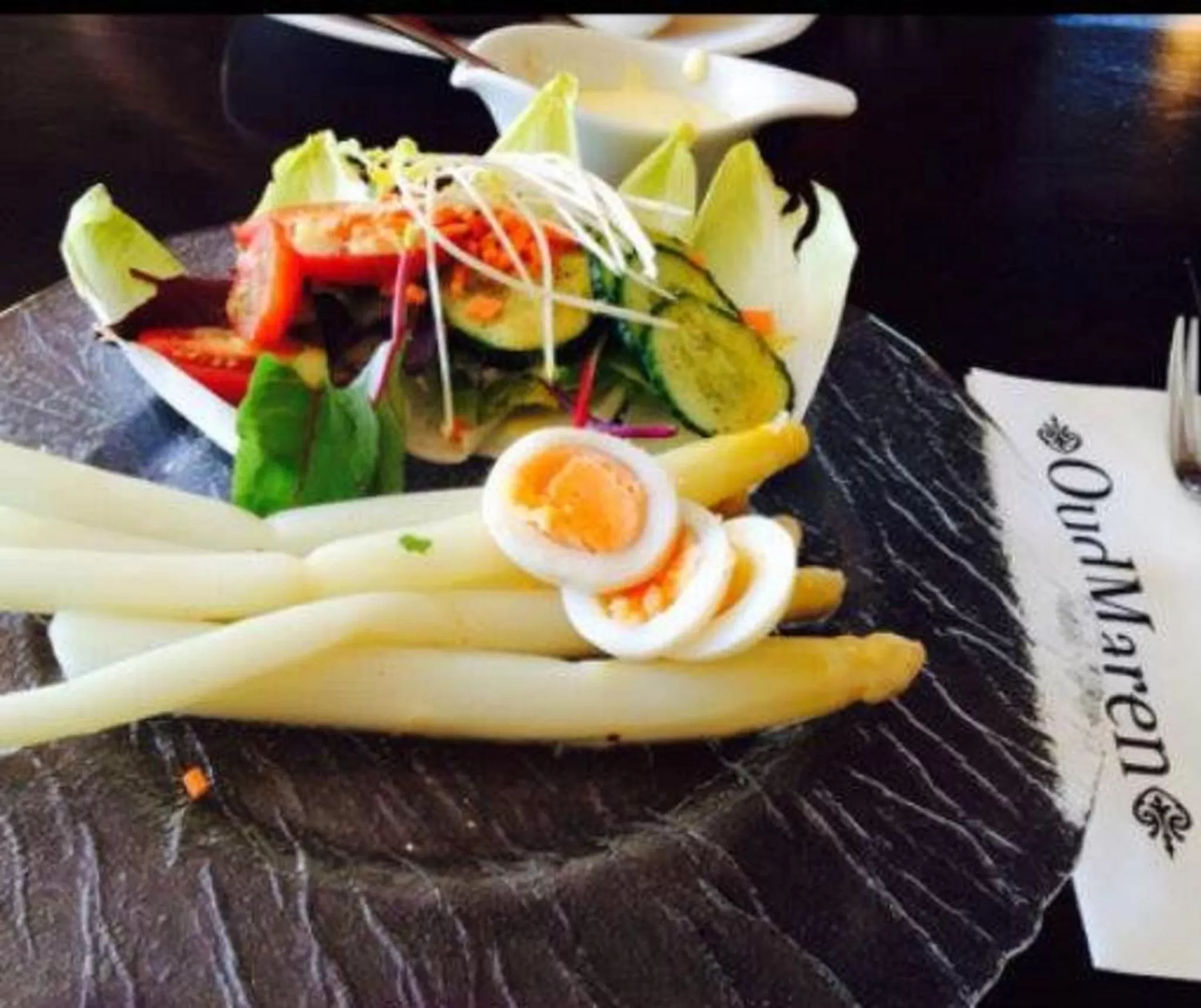 Dinner, Food in Hotel Brasserie Oud Maren