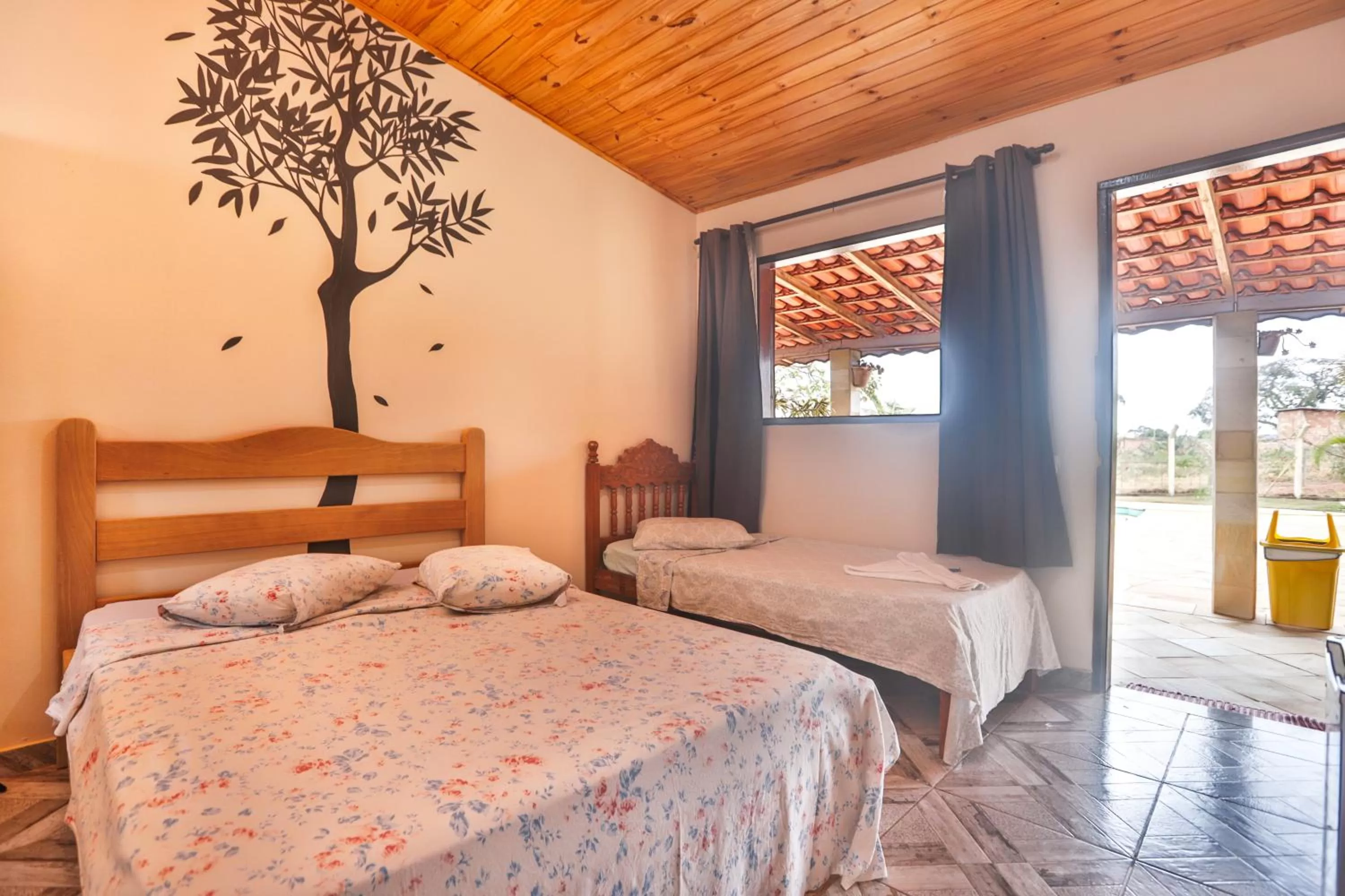 Bed in Pousada e Chales Por do Sol