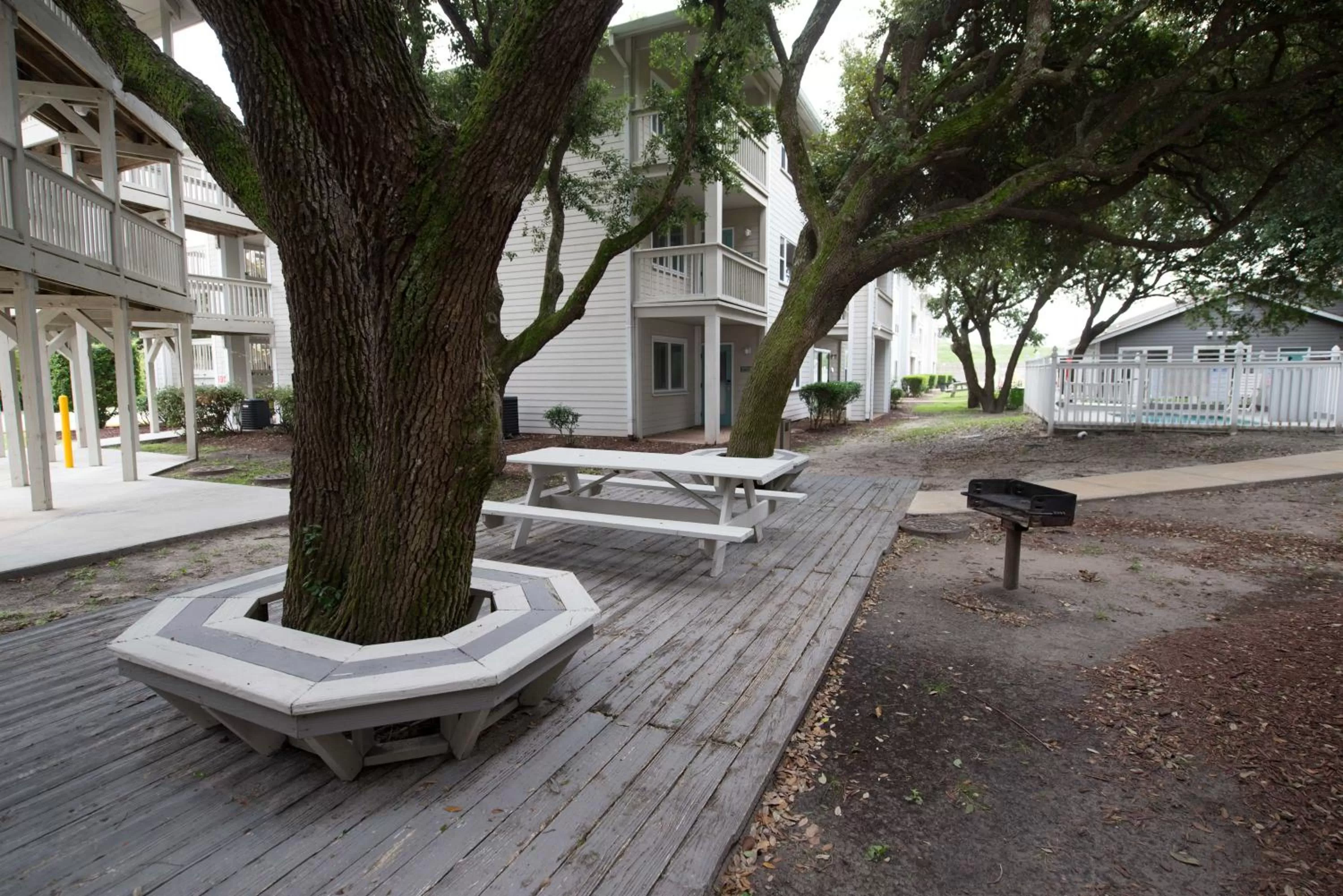 Patio in Atlantic Beach Resort, a Ramada by Wyndham