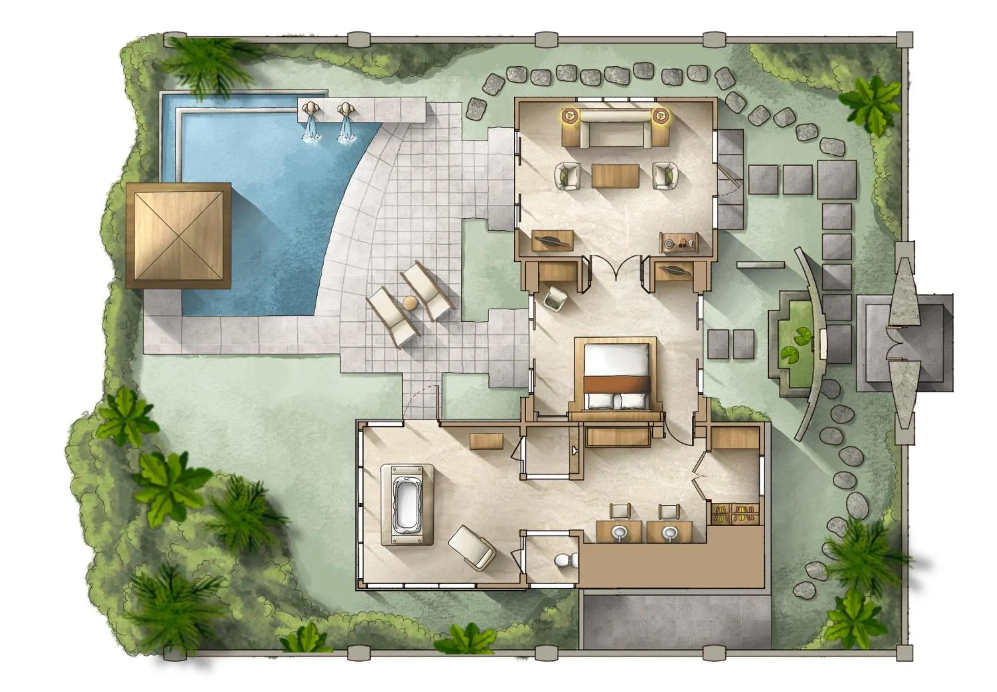 Floor plan in AYANA Villas Bali