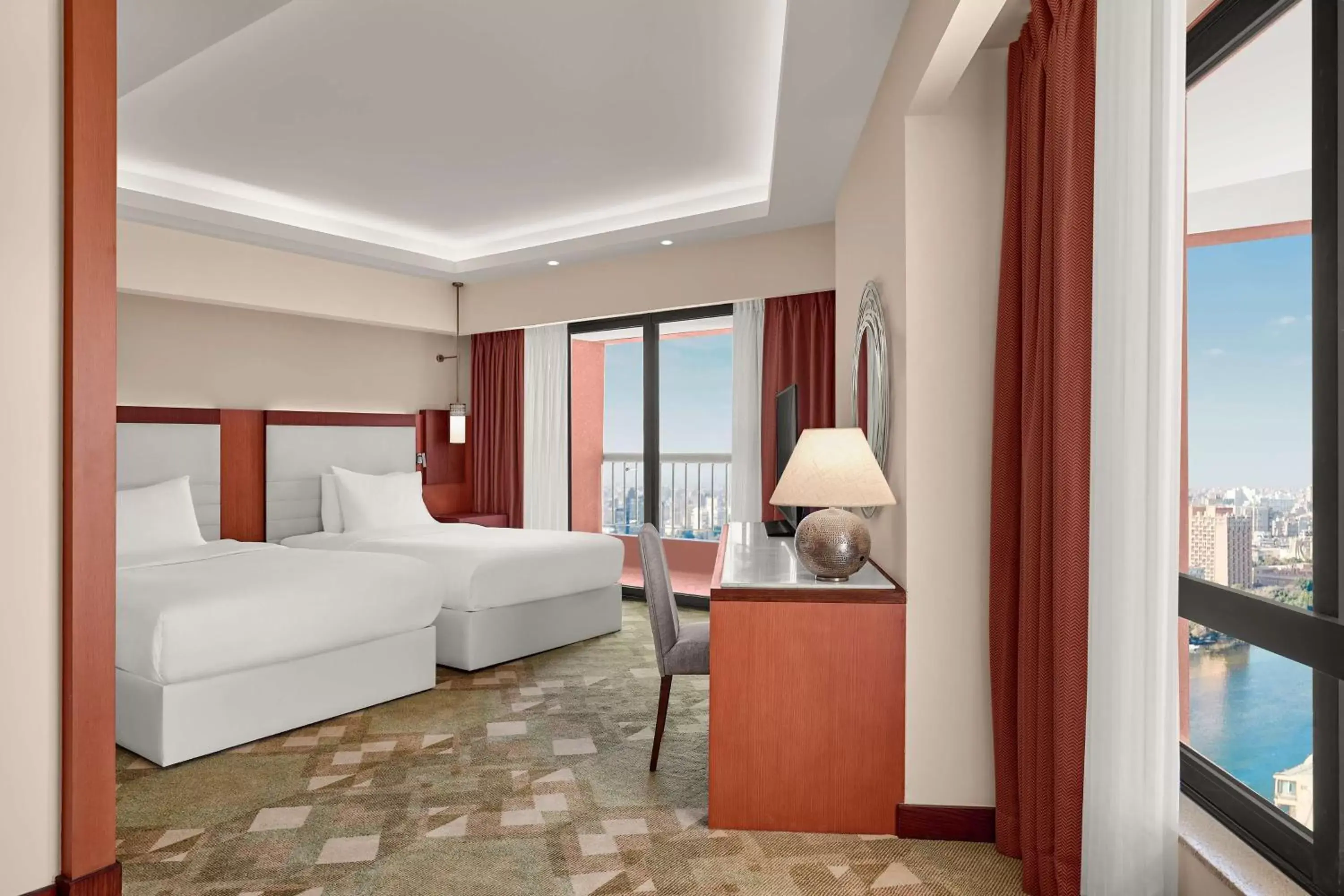 Twin Corner Room with Nile View in Ramses Hilton Hotel & Casino Twin Corner Room with Nile View in Ramses Hilton Hotel & Casino