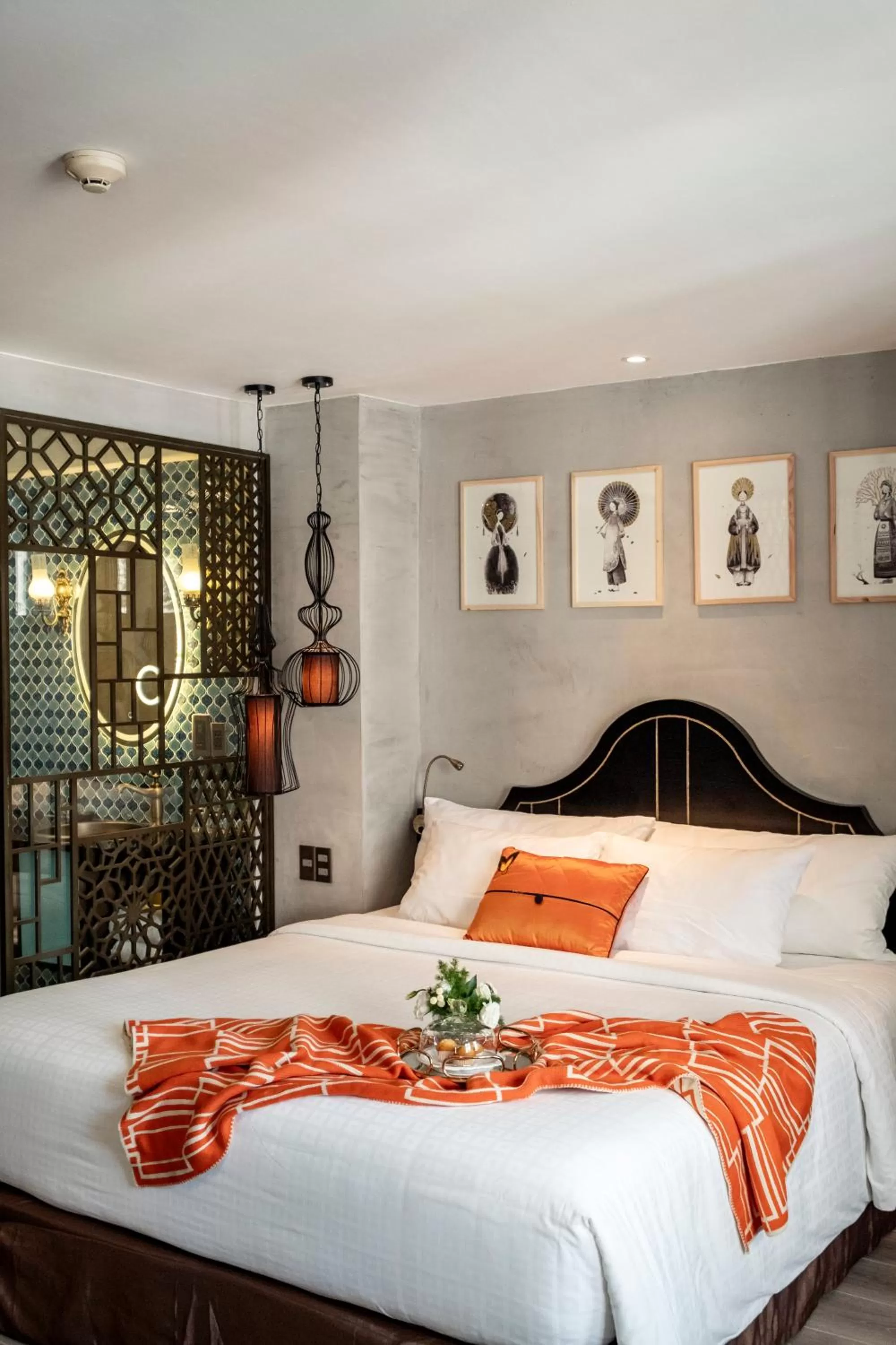 Bed in Sanouva Saigon Hotel