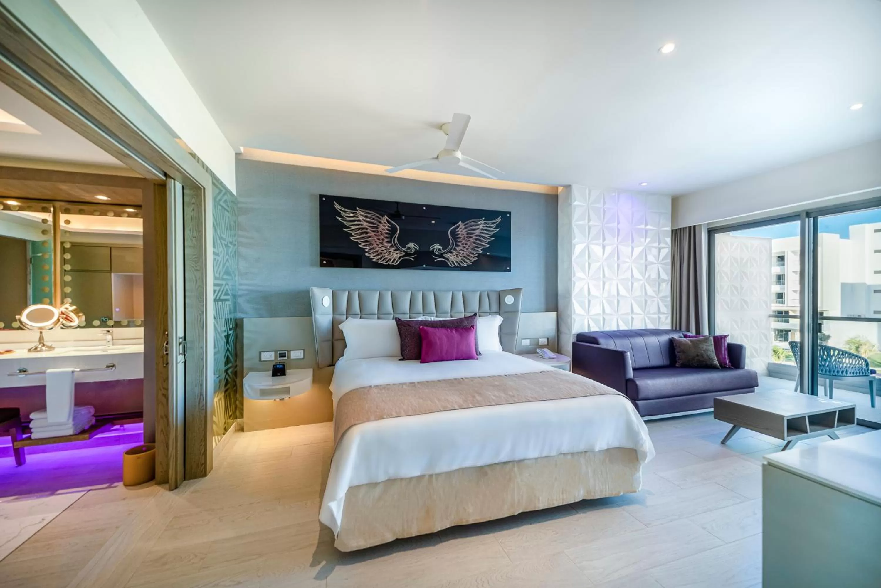 Bedroom, Bed in Planet Hollywood Cancun by Royalton, An Autograph Collection All-Inclusive Resort