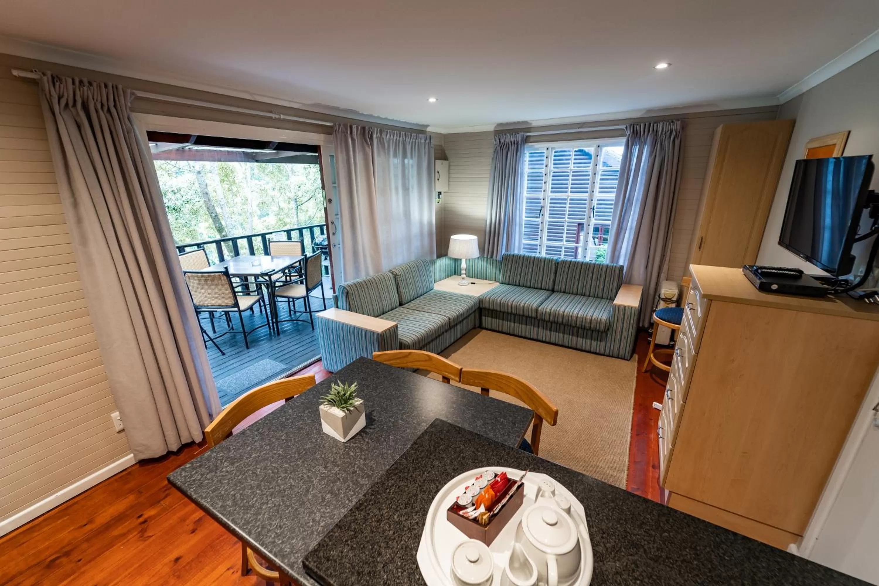 Living room in Gooderson Knysna Chalets